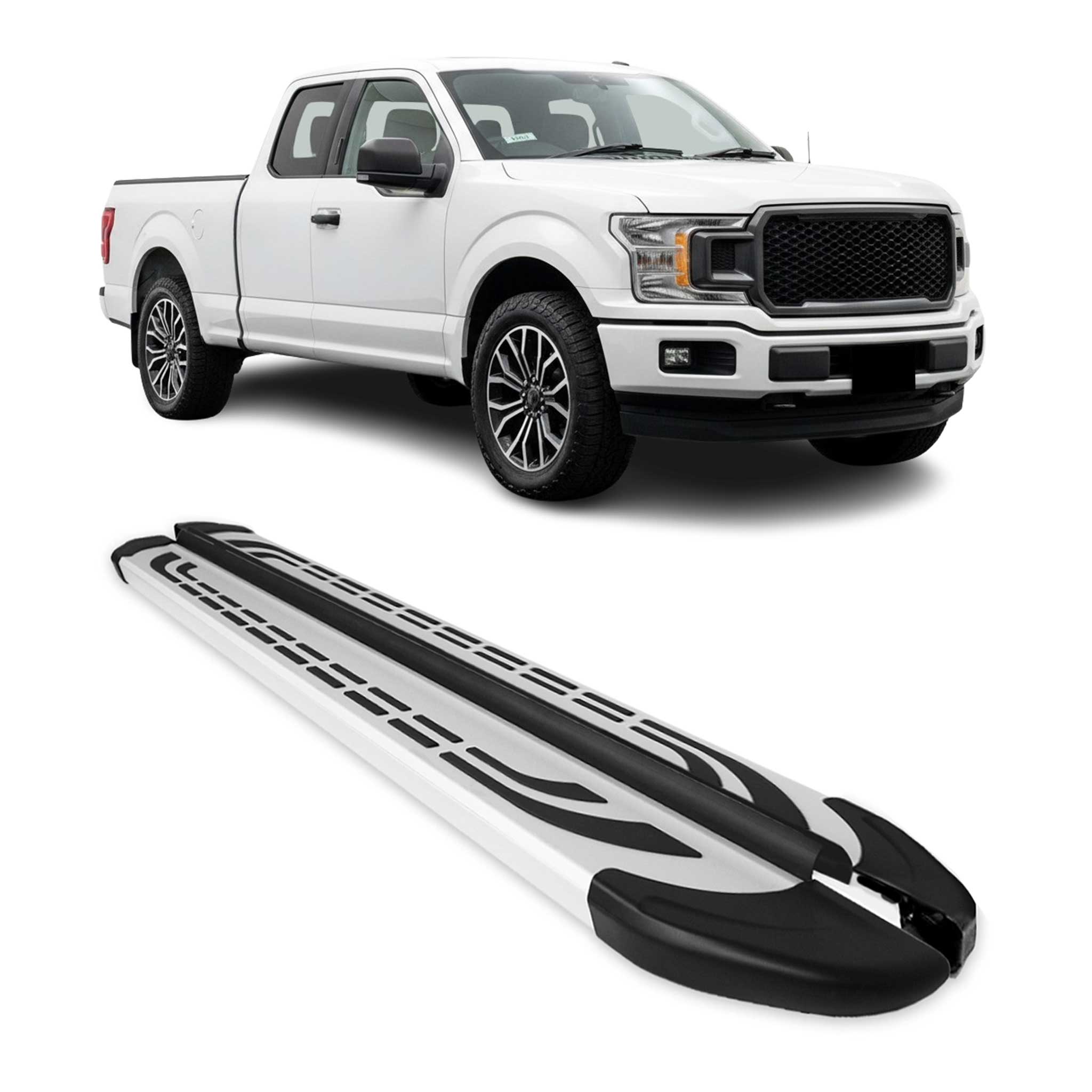 2015-2026 Ford F150 F250 F350 F450 Nerf Bar Side Step Running Boards Alu 2 Pcs