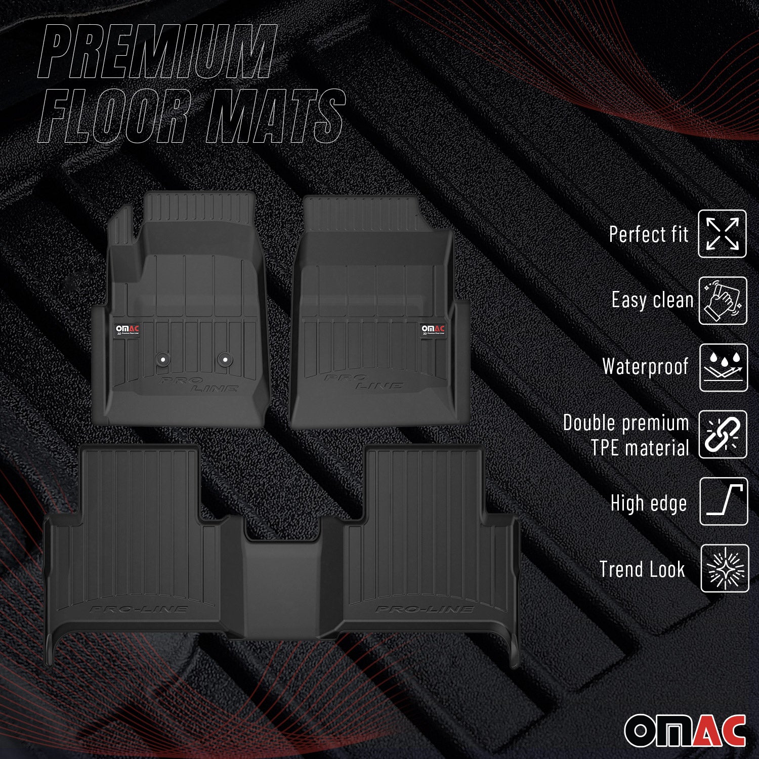 2015-2022 GMC Canyon CrewCab Premium Floor Mats Liners Full Set All Weather Heavy Duty