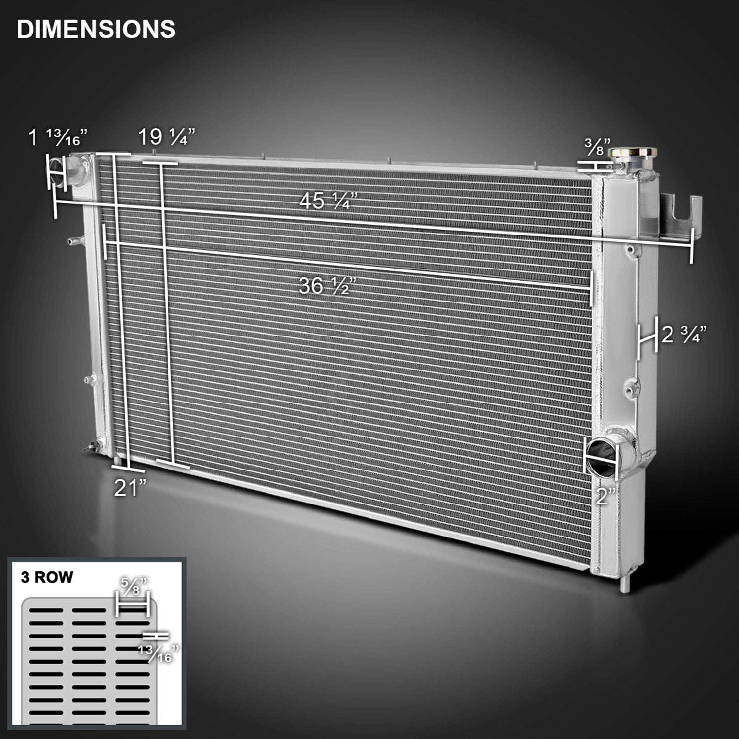 1994-2002 Dodge RAM 2500/3500 Quad Cab 5.9L Turbo Diesel 3-Row Radiator