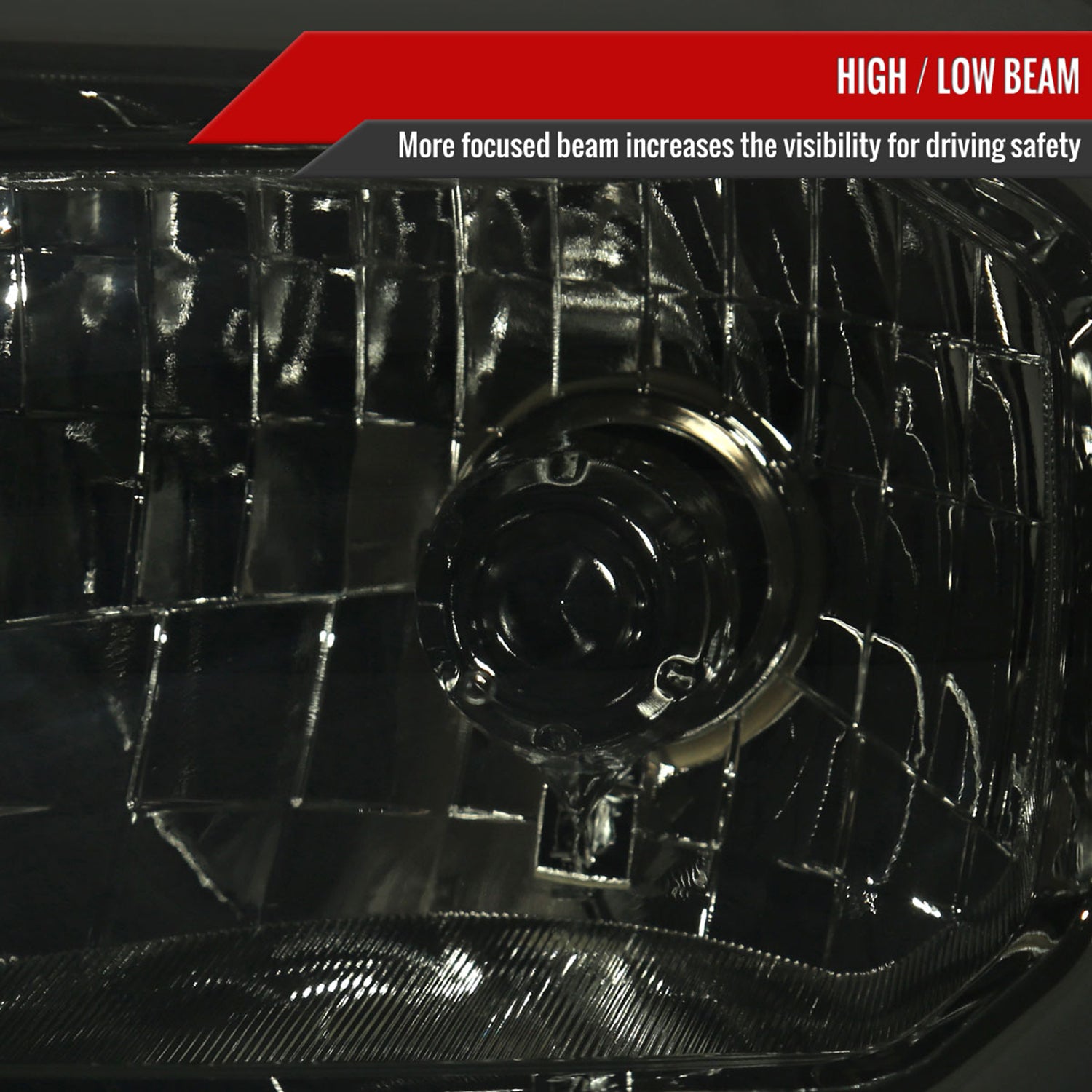 2012-2015 Toyota Tacoma LED Bar Headlights Amber Reflector Chrome/Smoke