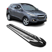 2011-2016 Kia Sportage Running Boards Side Steps Silver & Black