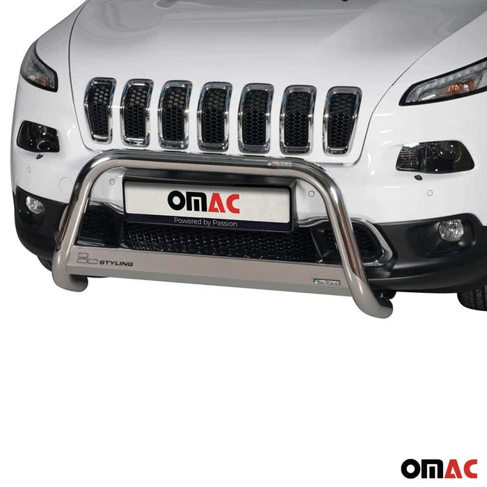 Bull Bar Push Front Bumper Grille for Jeep Cherokee 2014-2023 Silver 1 Pc