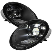 For Porsche 911 997.1 2005-2008 LED Projector DRL Headlights Matte Black Housing Glossy Black Accents Clear Lens