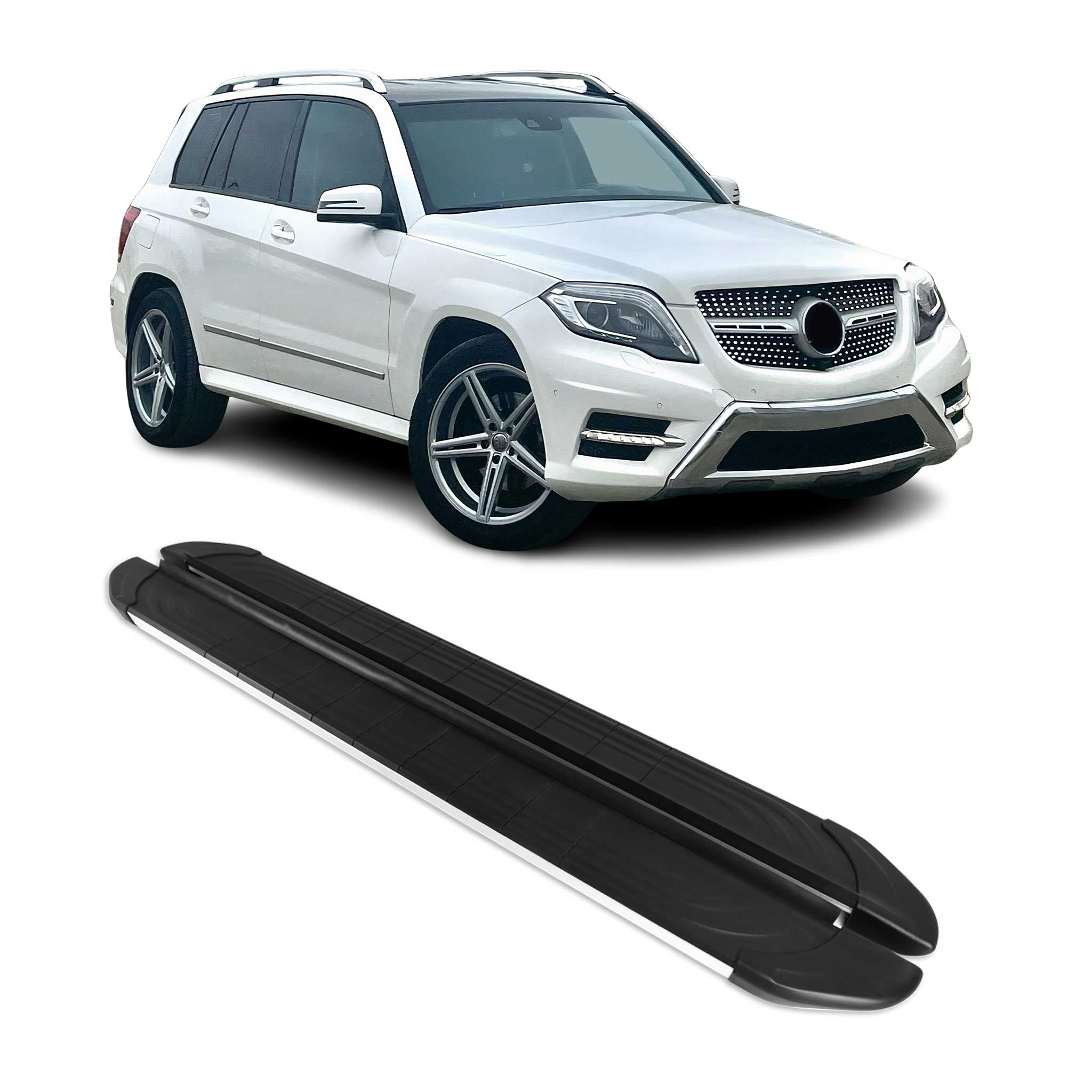 2009-2015 Mercedes GLK Class X204 Running Boards Side Steps Silver & Black