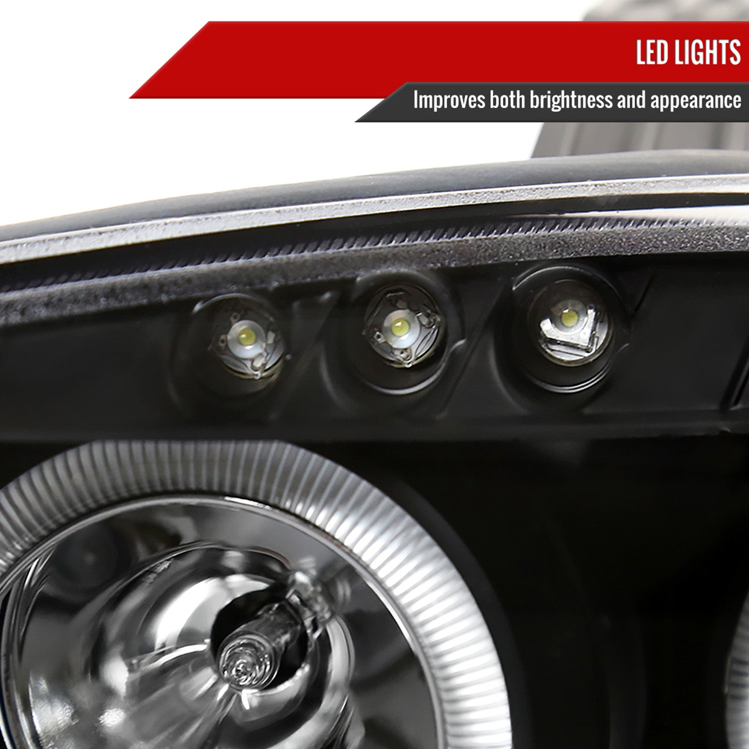 2001-2005 Mazda Miata MX-5 Dual Halo Projector Headlights Matte Black/Clear