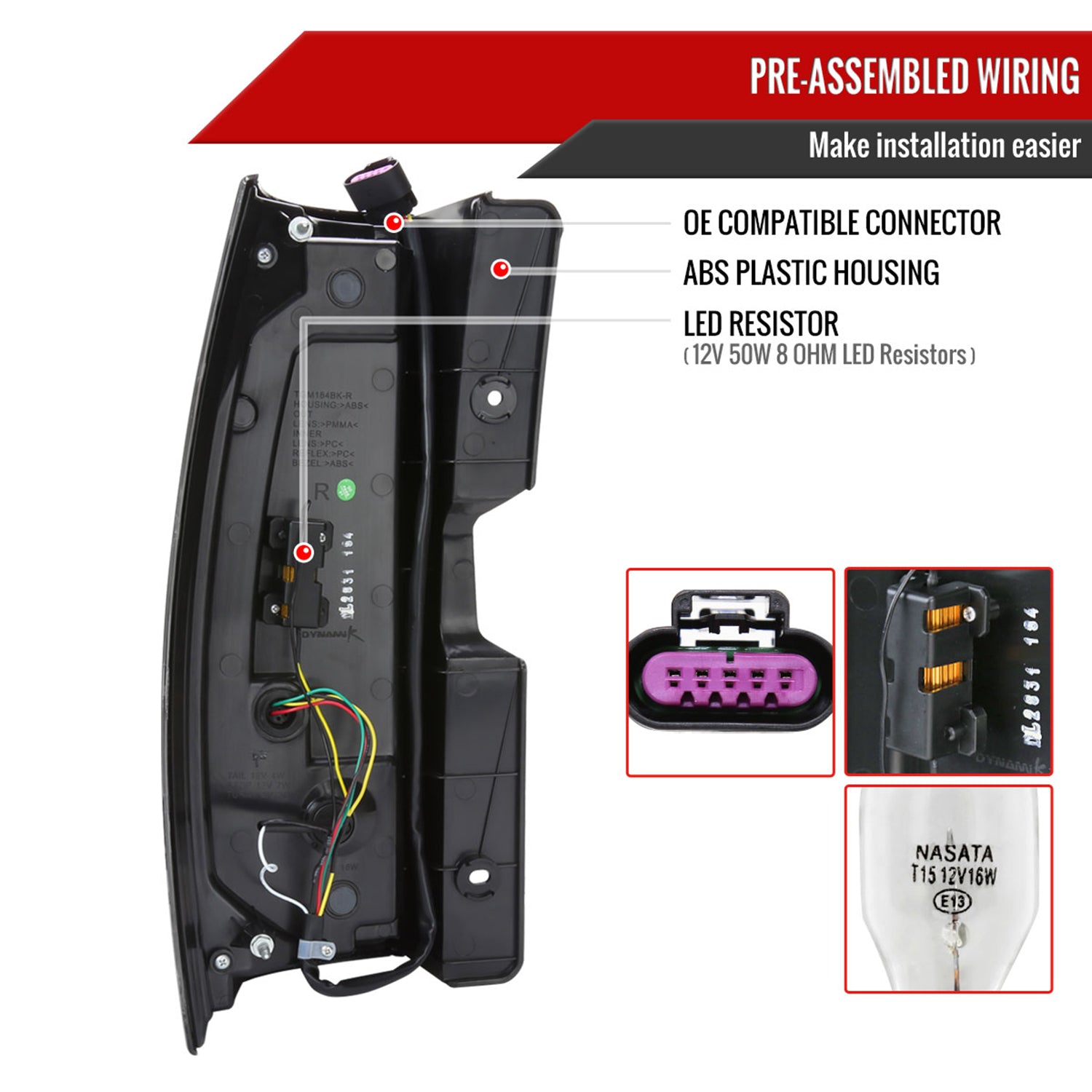 2007-2014 Chevy Tahoe/Suburban /GMC Yukon Red LED Turn Signal Tail Lights