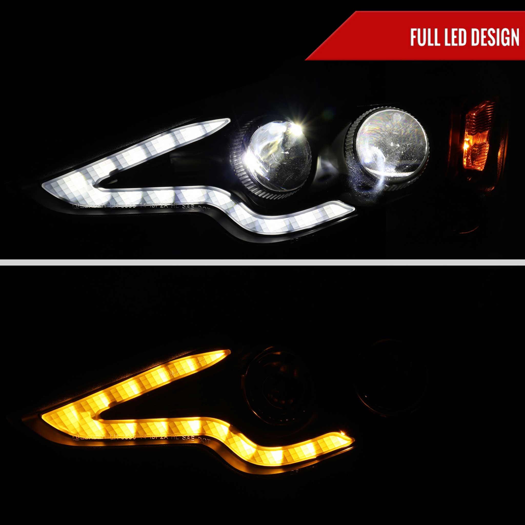 For Lexus IS250 IS350 2014-2016 Full LED Project healight Matte Black Housing Clear lens