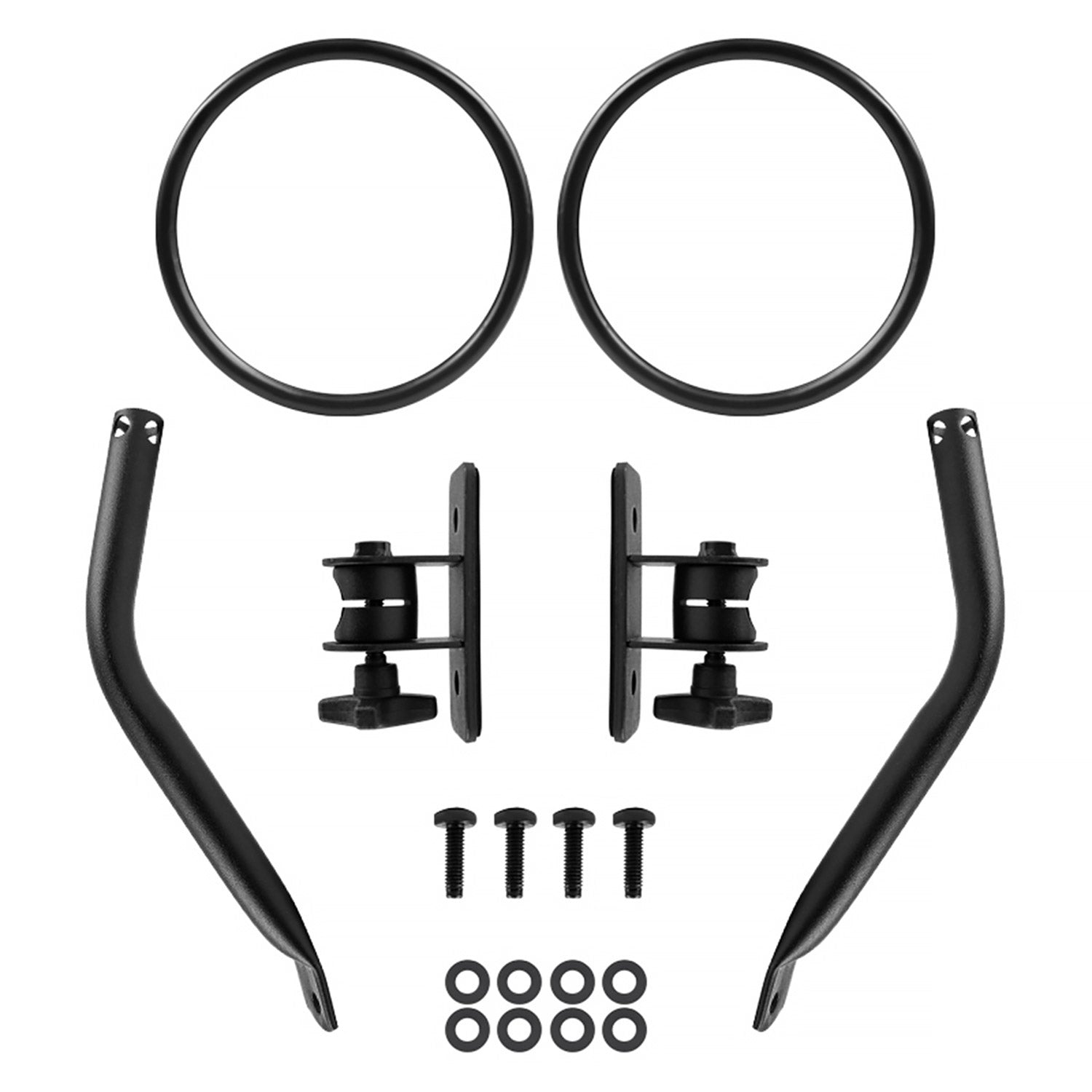 1997-2018 Jeep Wrangler TJ JK Quick Release Black Steel Round Side Mirrors