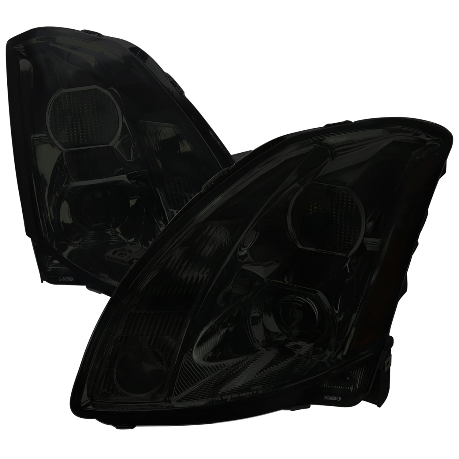 2004-2006 Nissan Maxima Projector Headlights w/ Amber Reflectors Chrome/Smoke