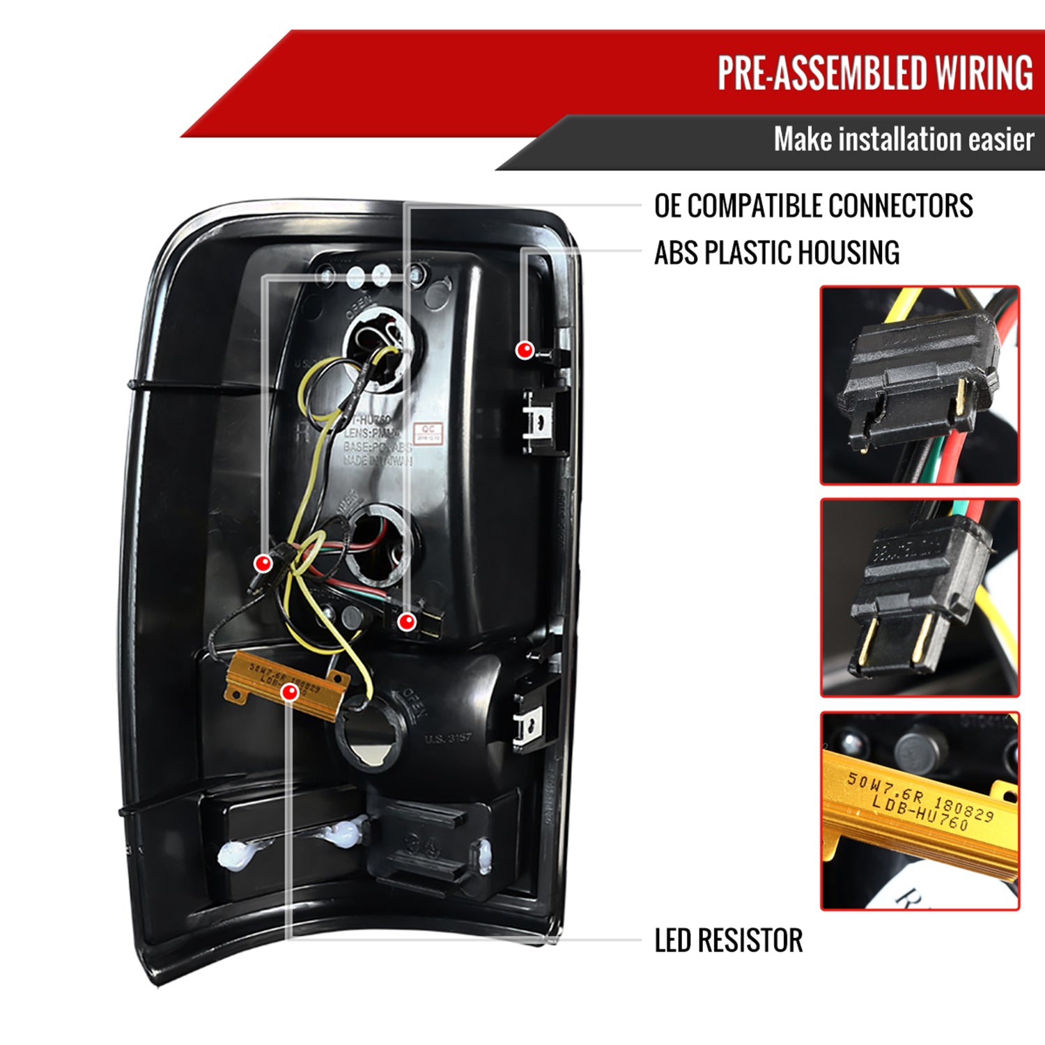 2000-2006 Chevy Suburban/Tahoe/Yukon/XL LED Tail Lights Glossy Black/Smoke