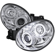 2002-2003 Subaru Impreza Dual Halo Bug Eye Projector Headlights Chrome/Clear