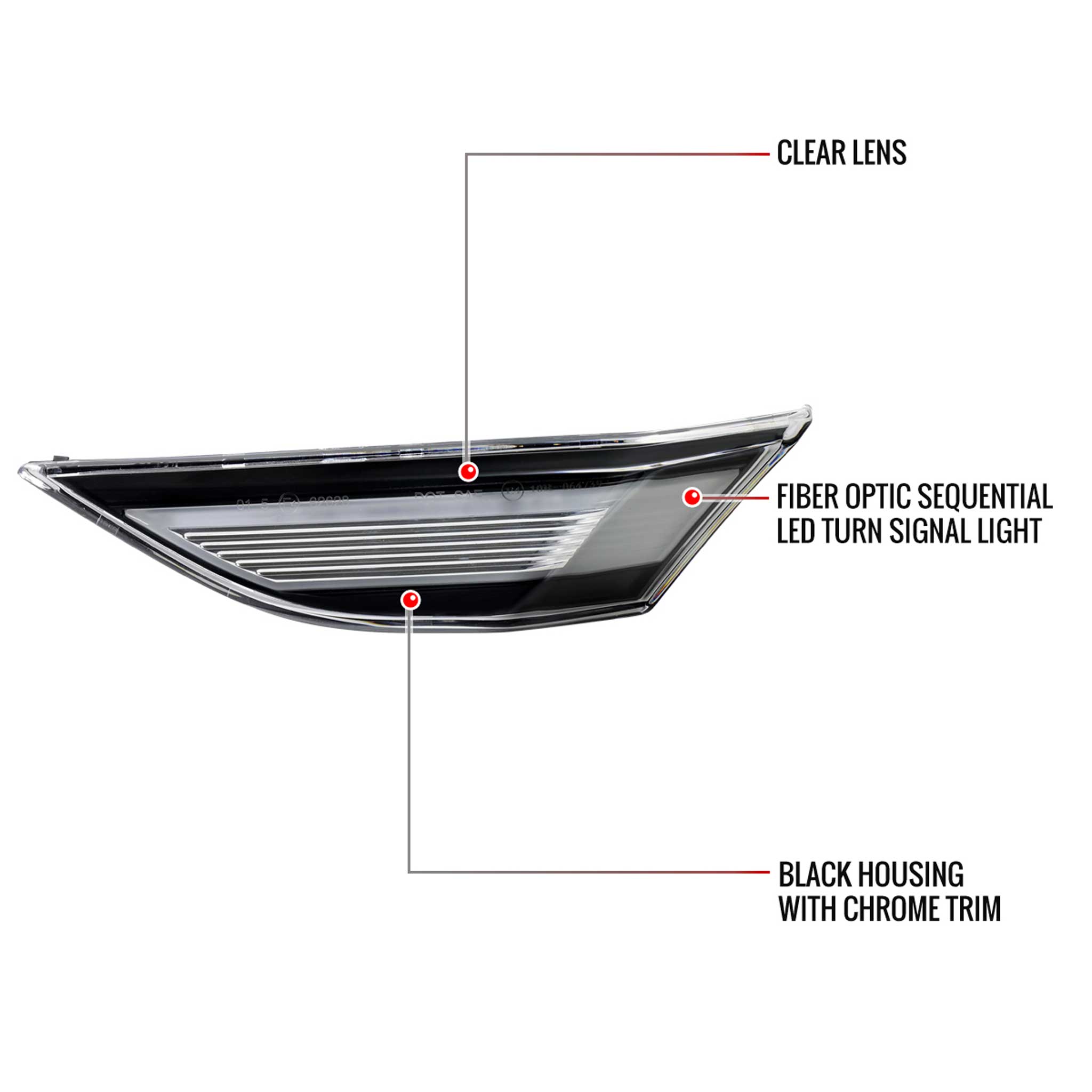 For Porsche 911 991/981 718 2011-2019 LED Turn Signal Clear With Sequential