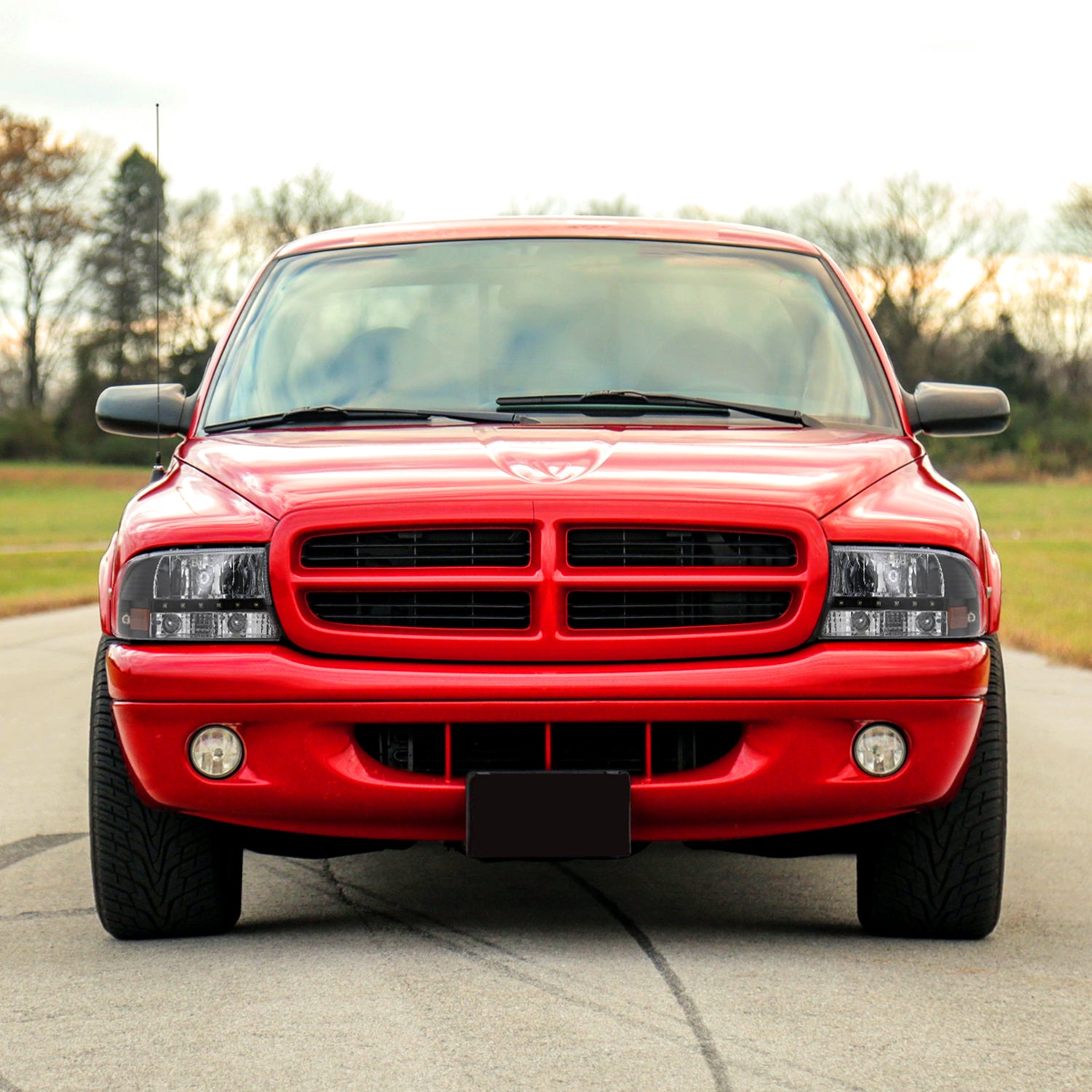 1997-2004 Dodge Dakota/ 1998-2003 Durango LED Factory Crystal Headlights Black