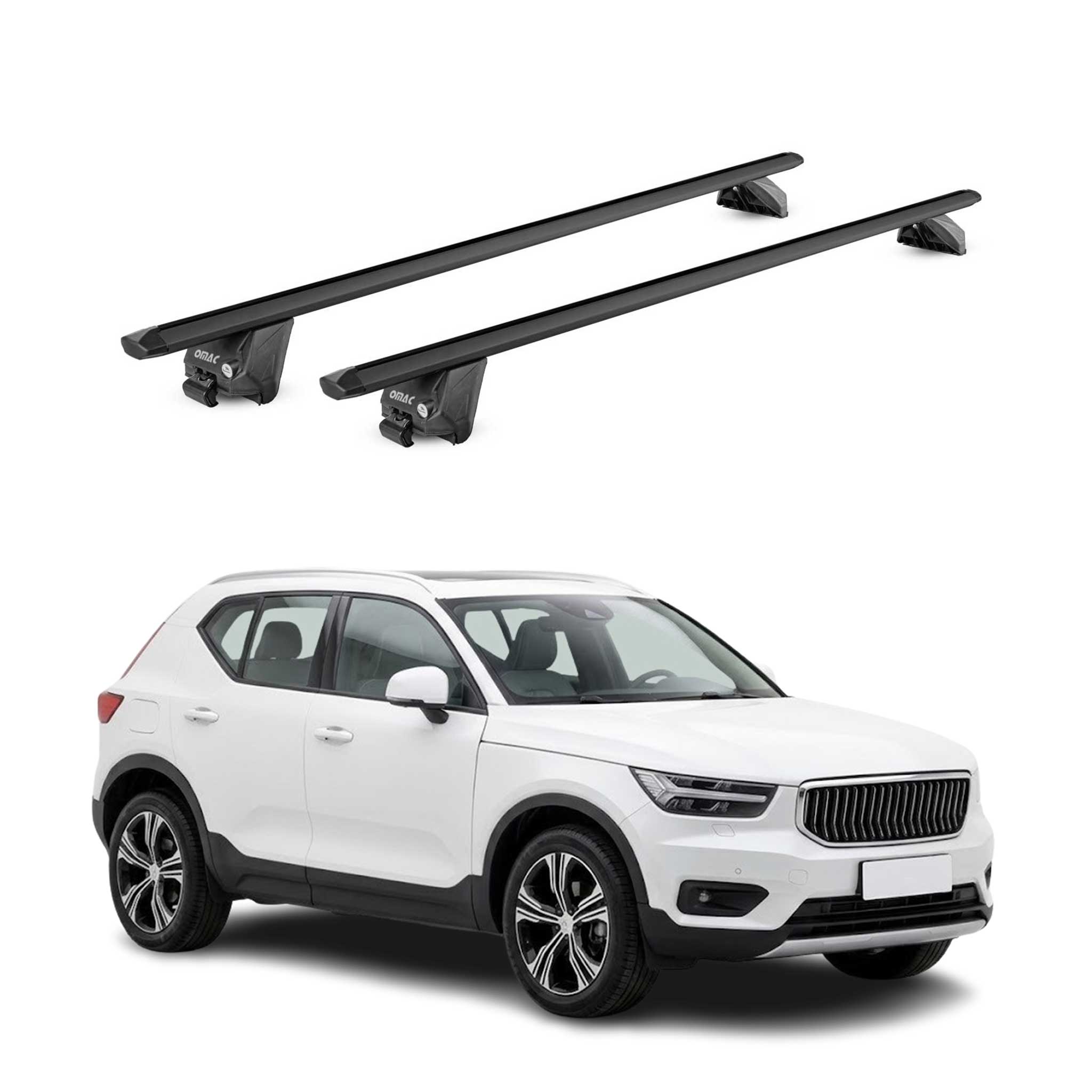 Roof Rack Cross Bars Luggage Carrier for Volvo XC40 2019-2026 Aluminium Black 2x