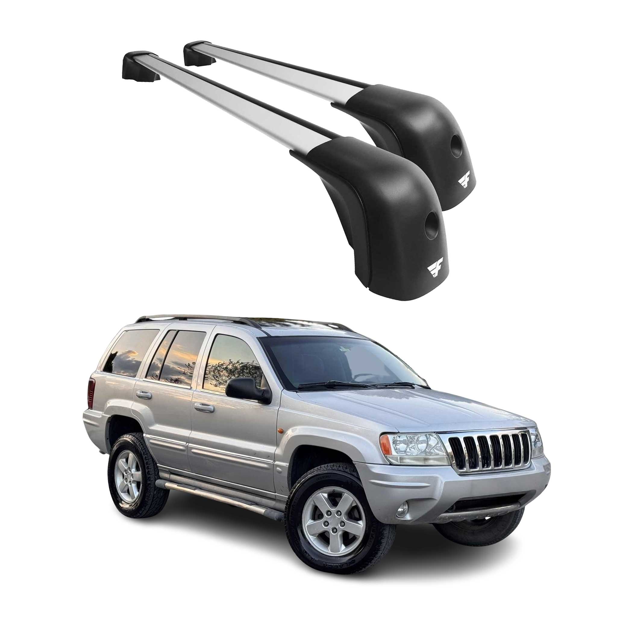 1999-2004 Jeep Grand Cherokee Roof Racks Cross Bars Silver