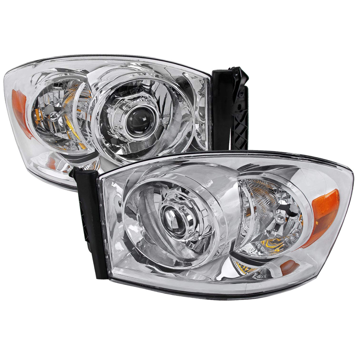 2006-2008 Dodge RAM 1500 RAM 2500 3500 Retro Projector Headlights Chrome
