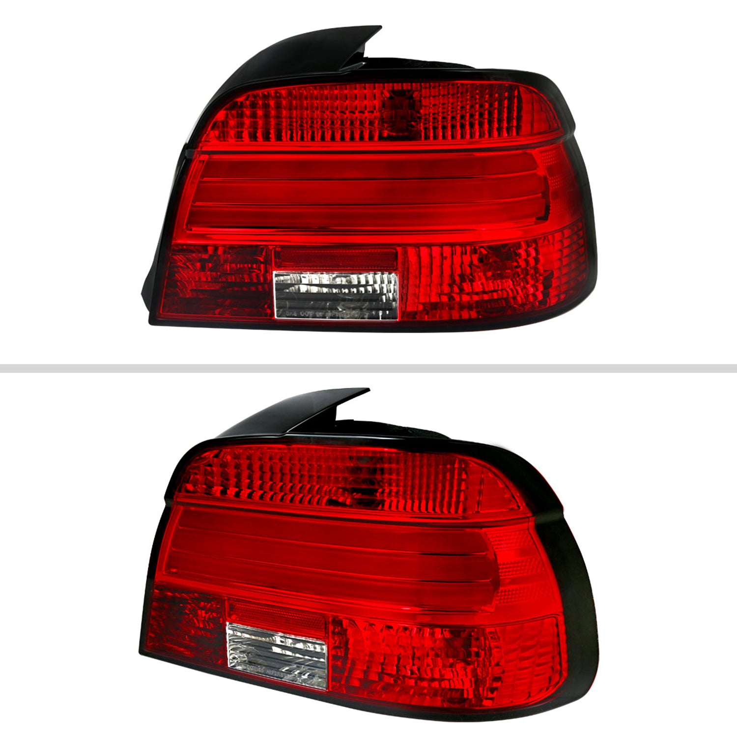 2001-2003 BMW E39 5 Series Sedan LED Tail Lights Chrome/Red Clear Lens