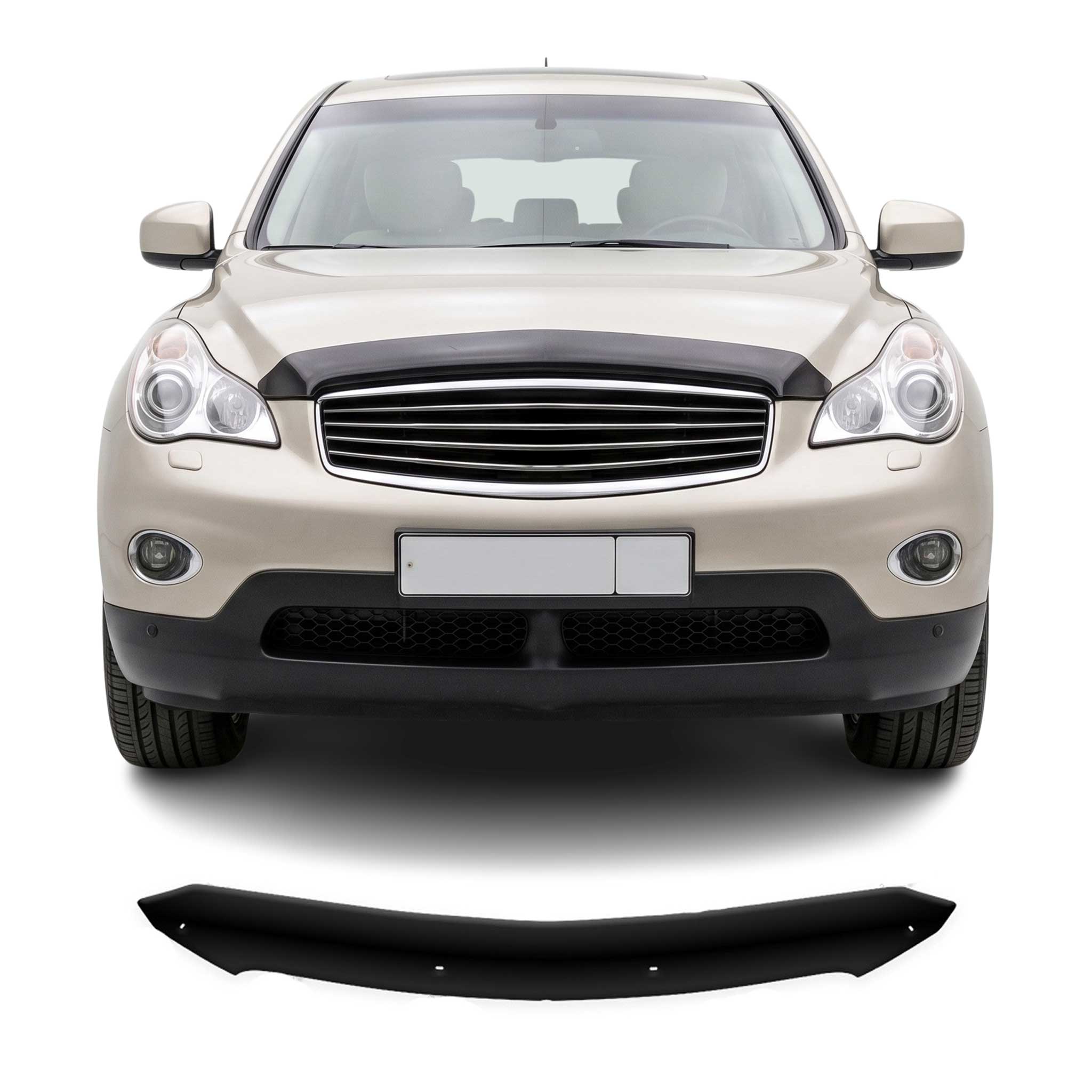 2008-2013 Infiniti EX35 EX37 Front Bug Shield Hood Deflector 1 Pc Smoke