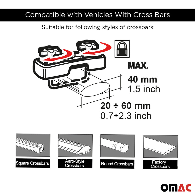 Roof Cargo Box 8 Cubic Feet Dual-Side Opening Black