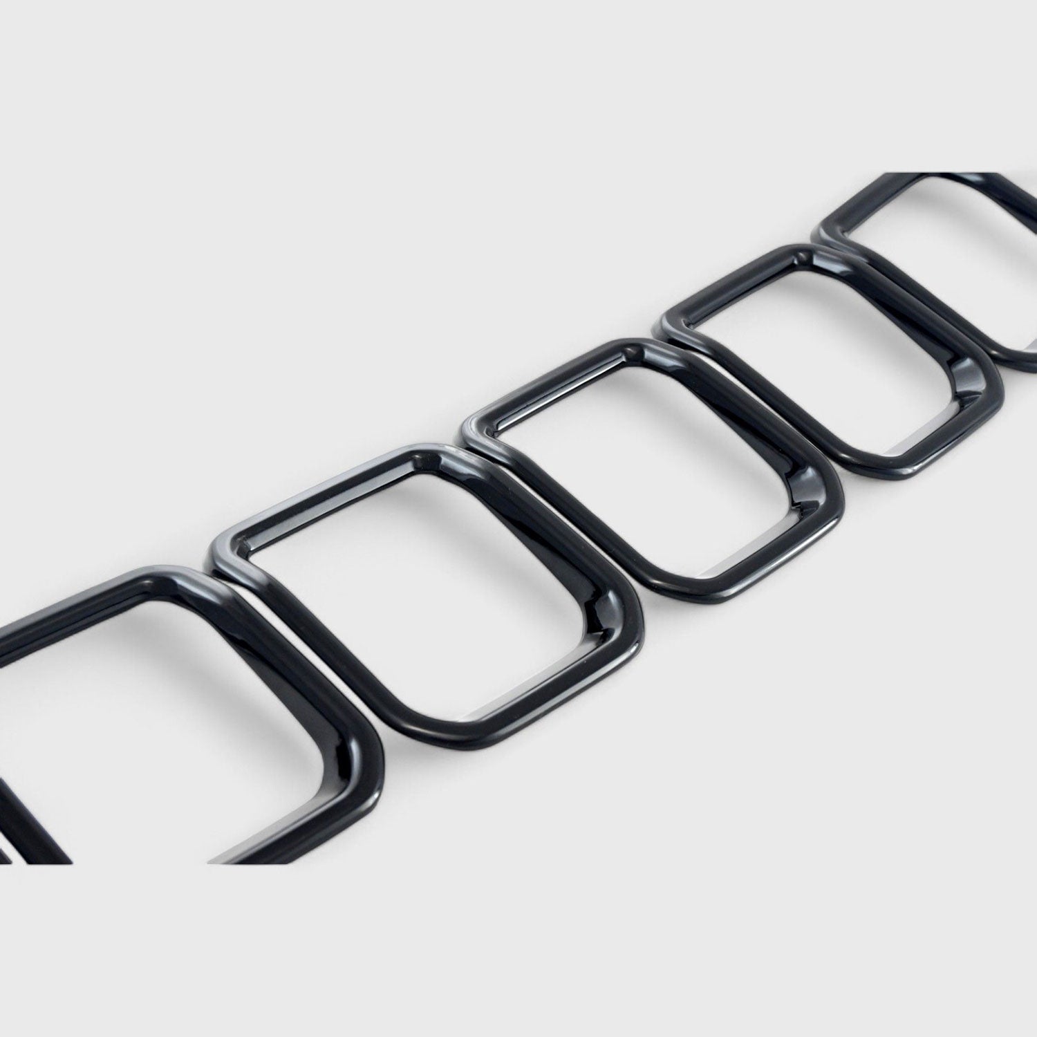 2022-2024 Jeep Compass Grille Overlay Gloss Black 7Pcs ABS Plastic