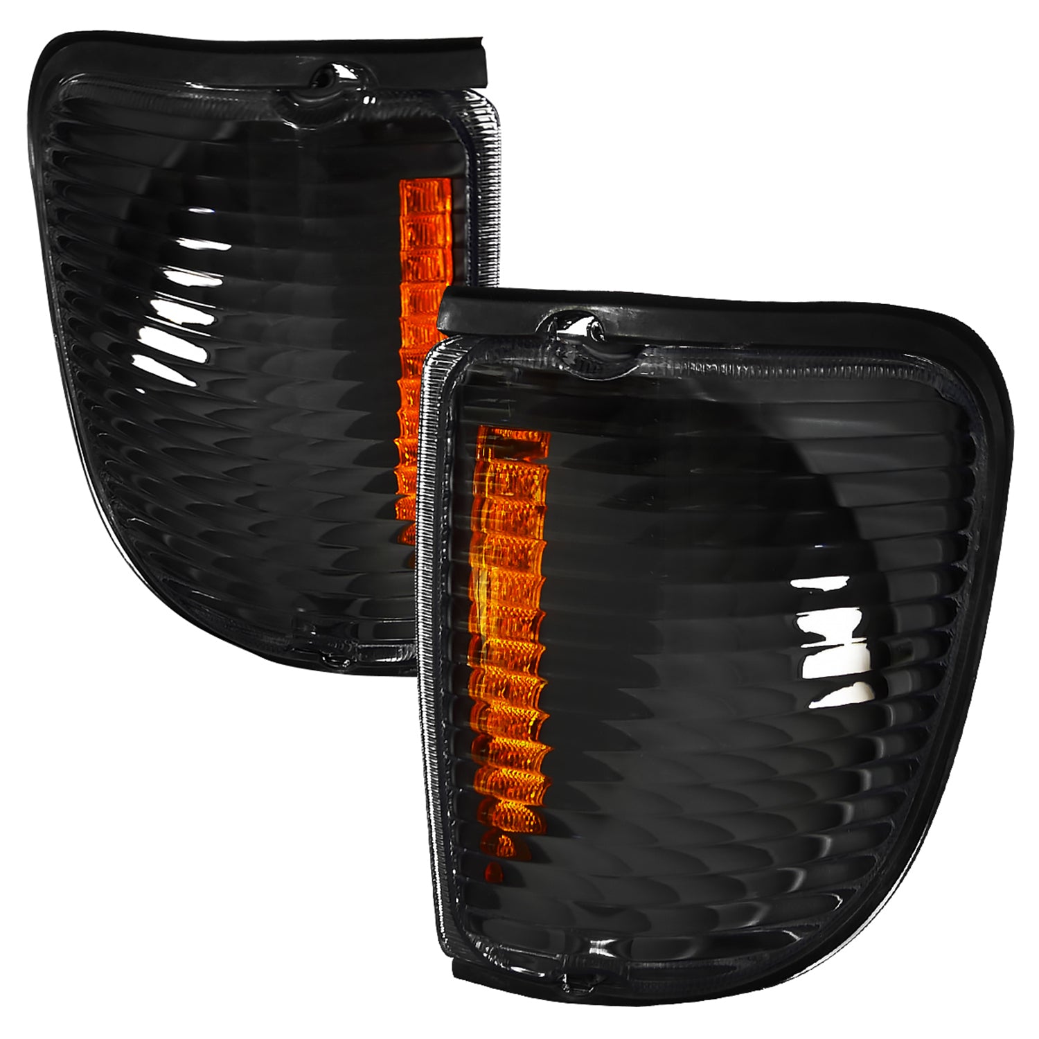 1992-2007 Ford E-Series Econoline Corner Lights Amber Reflectors Matt Black