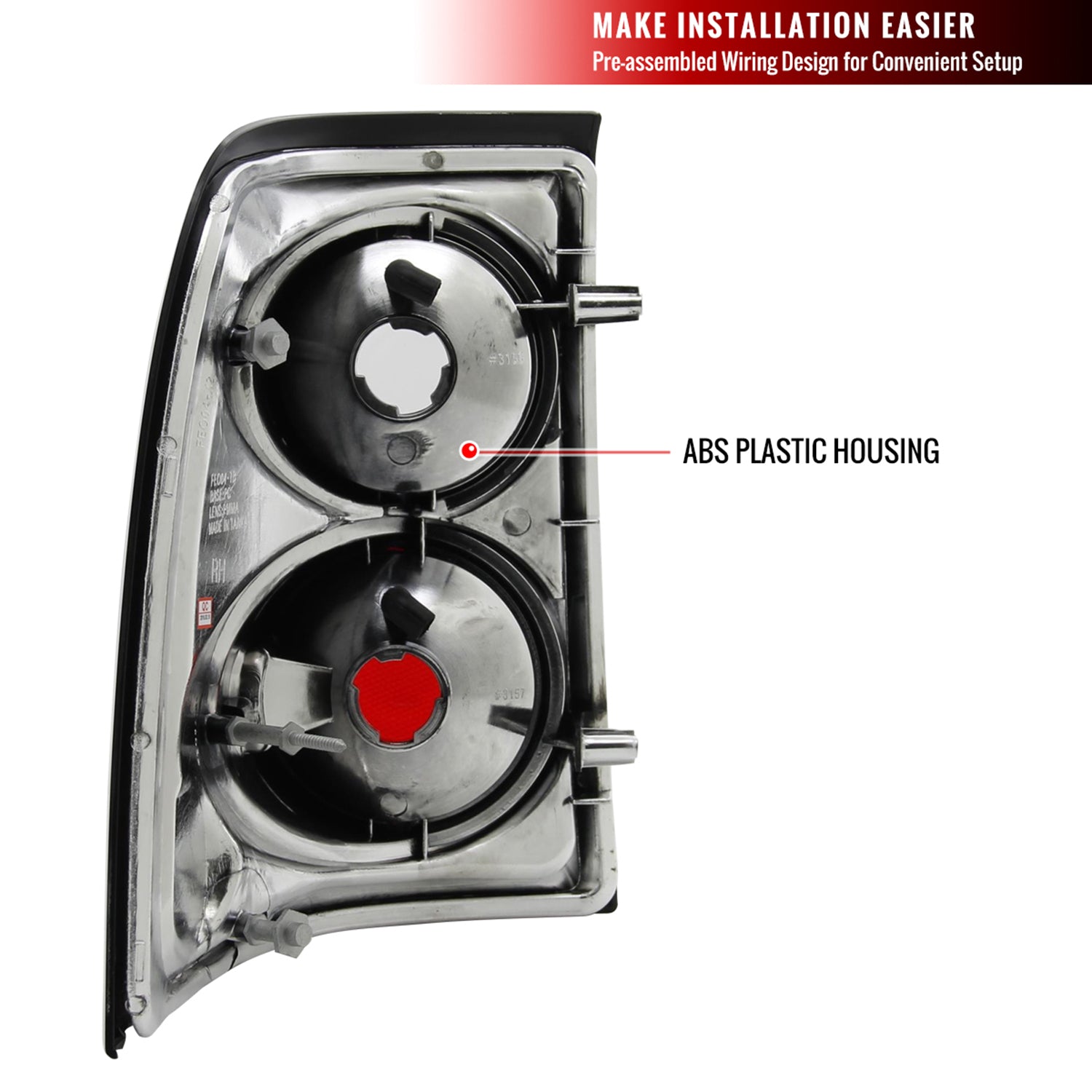 2002-2005 Ford Explorer Tail Lights Matte Black Housing/Clear Lens