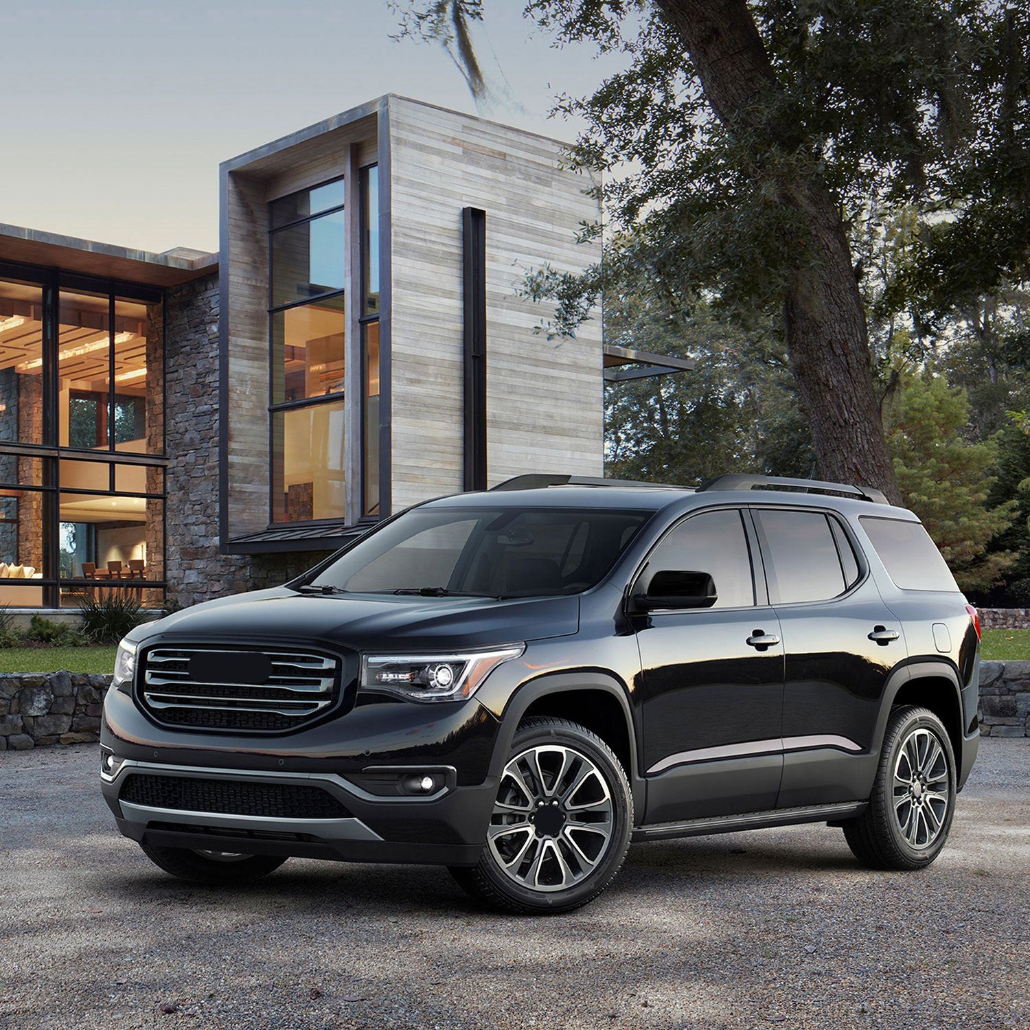 2017-2019 GMC Acadia Mirror Cover Caps Gloss Black 2Pcs ABS Plastic