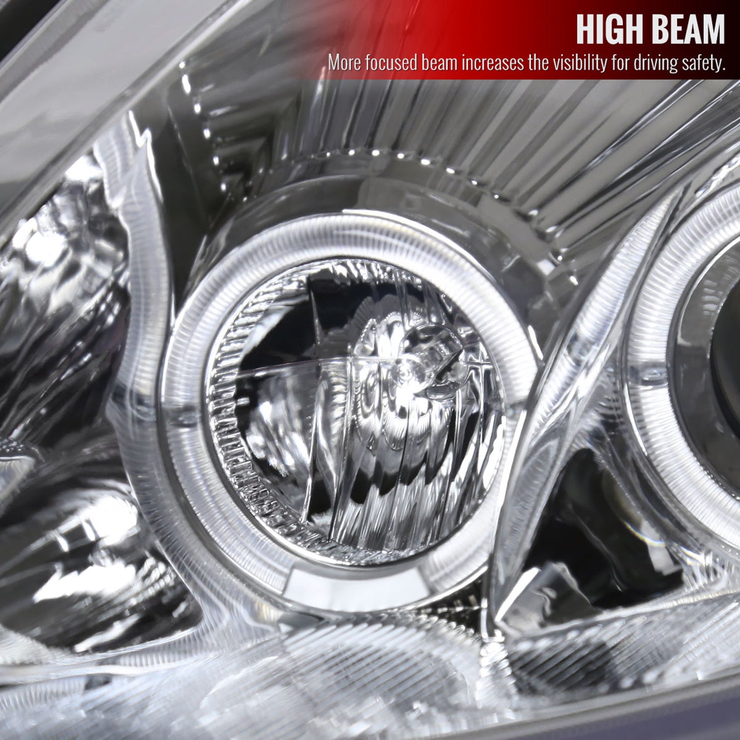 2000-2005 Mitsubishi Eclipse Dual Halo Projector Headlights Chrome/Clear Lens