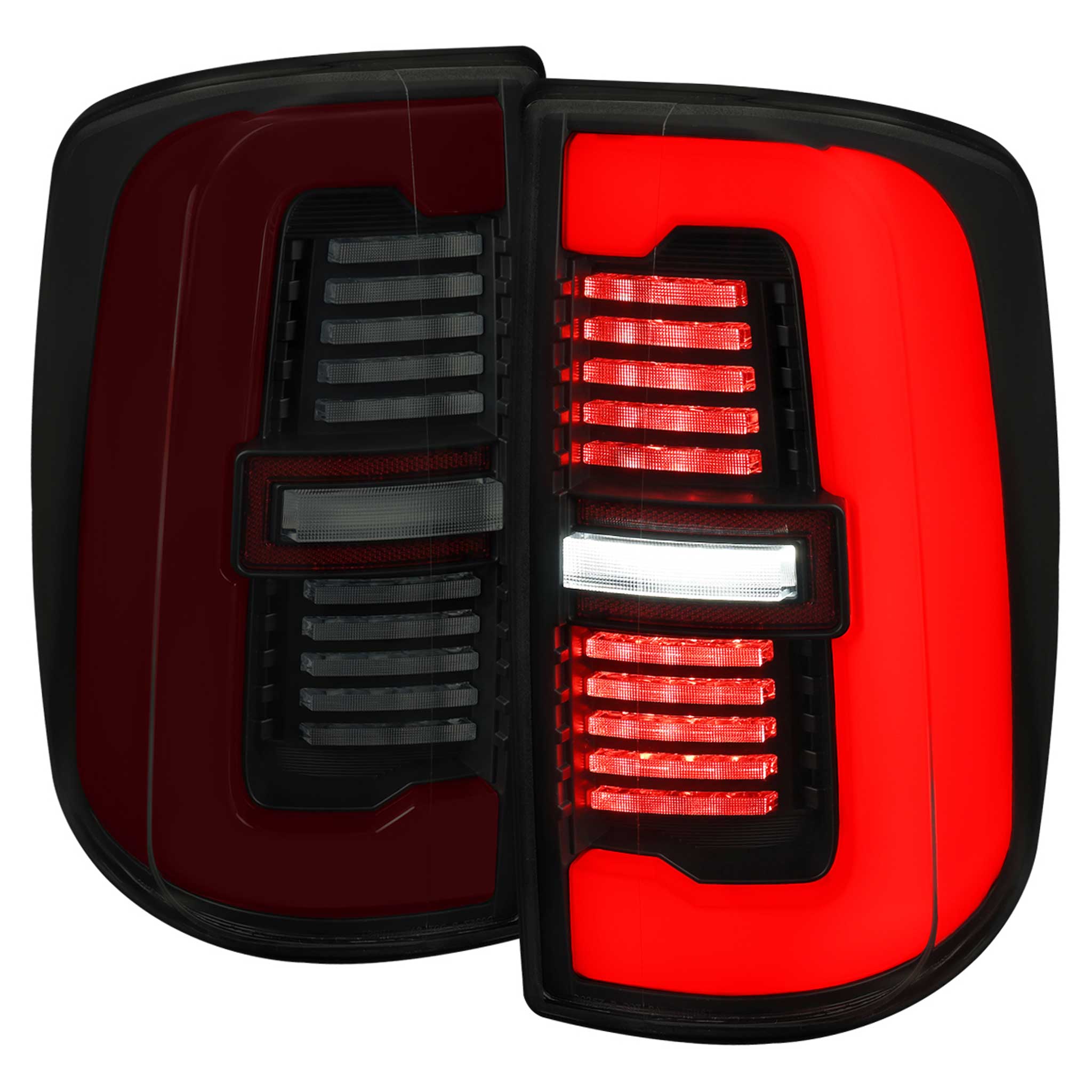 For Dodge RAM 2500/3500 2019-2024 LED Sequential Signal Tail Lights Black Housing Smoked Lens