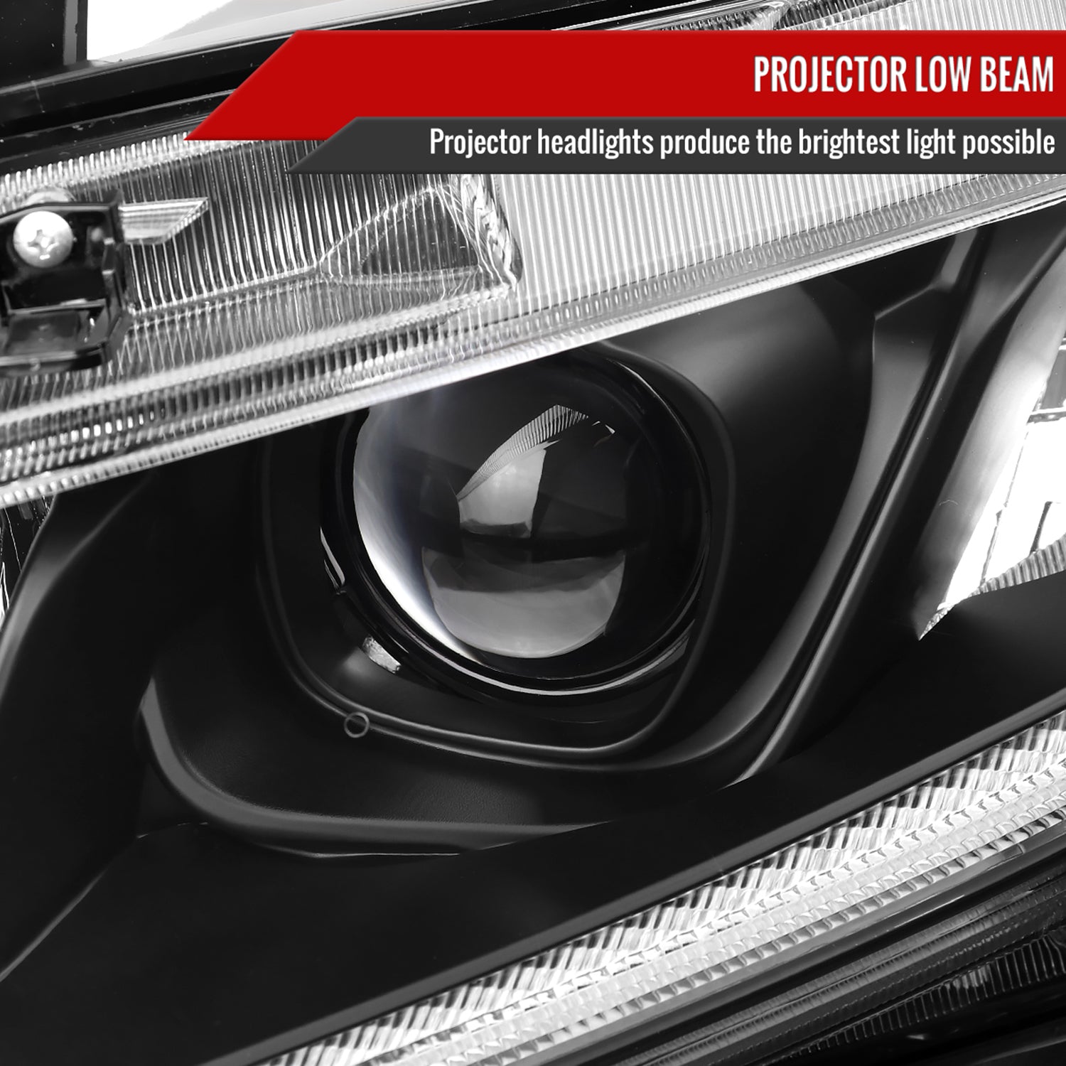 2016-2021 Honda Civic LED Strip Factory Projector Headlights Matt Black/Clear