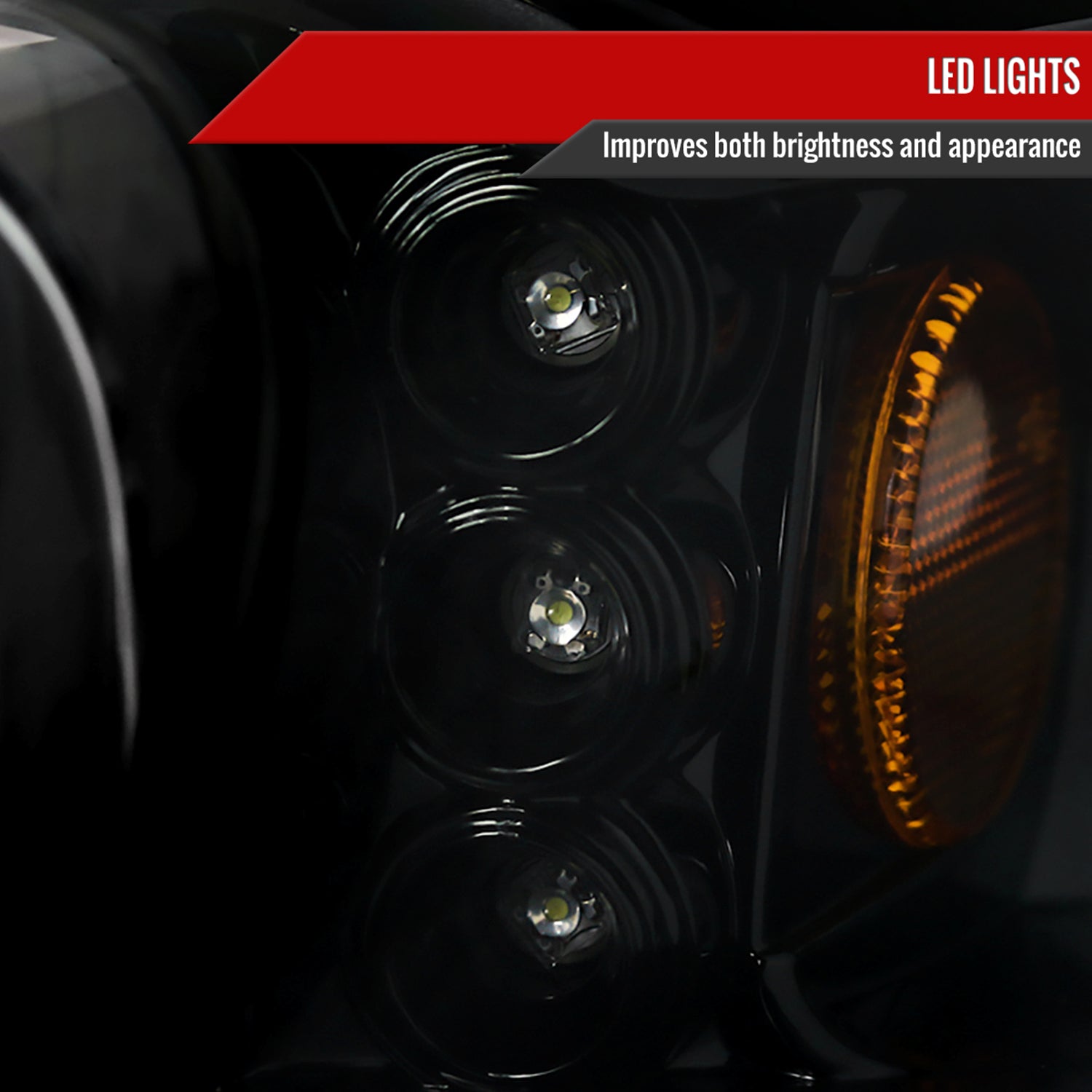 1999-2004 Ford Mustang Dual Halo Projector Headlights Jet Black/Clear Lens