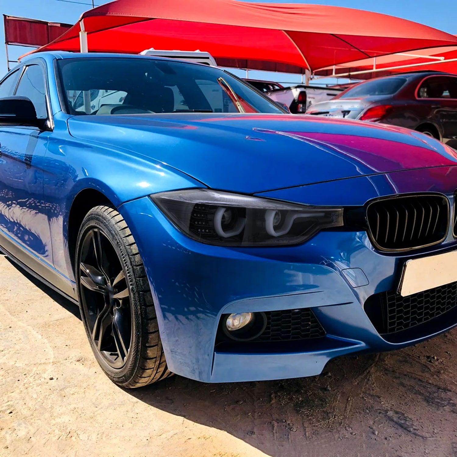 2012-2015 BMW F30 3 Series Sedan Dual U-Bar Headlights LED Signal Lights Smoke