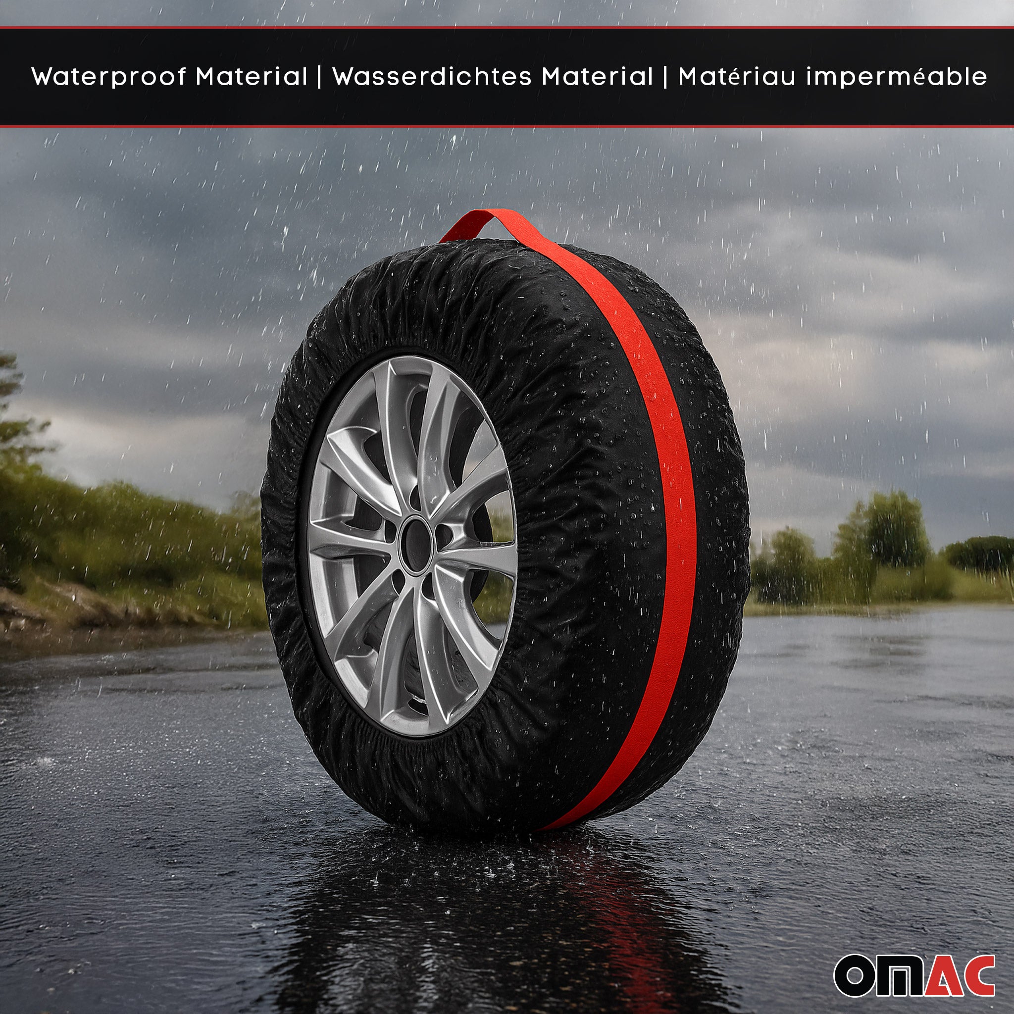 4 Pcs 14''-17" Car Spare Tire Cover Wheel Storage Bag Auto Protector Accessories