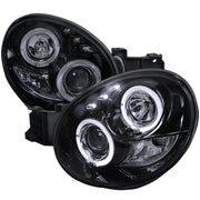 2002-2003 Subaru Impreza Dual Halo Bug Eye Projector Headlights Black/Smoke