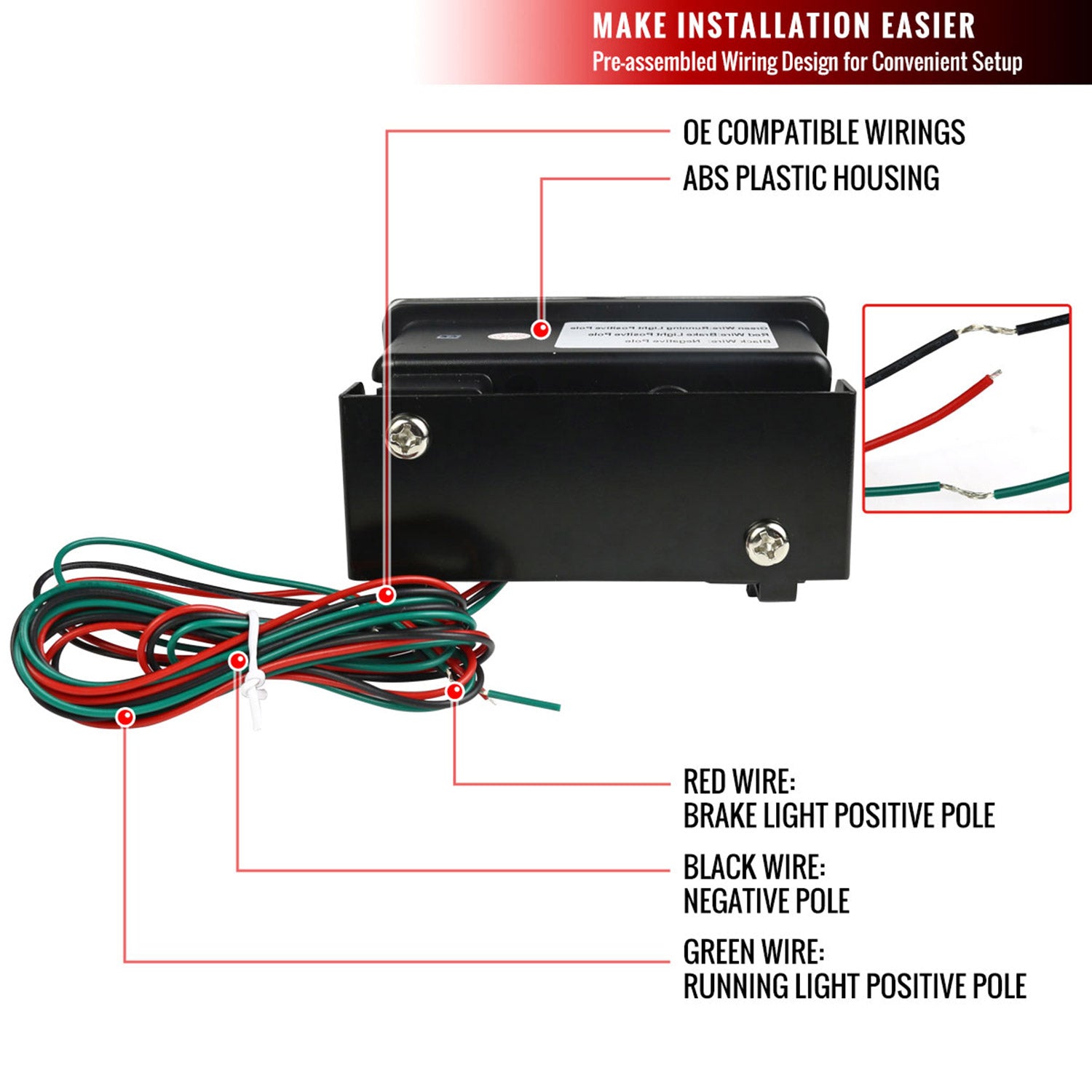 2011-2018 Subaru Impreza WRX/STI/XV Crosstrek LED 3rd Brake Light Chrome/Red