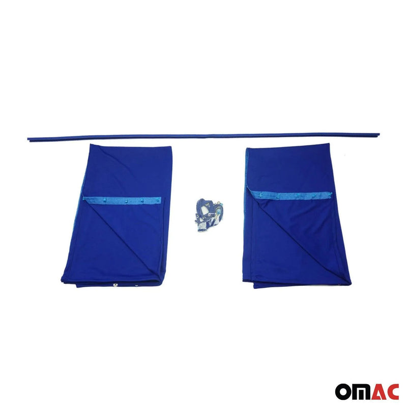 GMC Savana Trunk Tailgate Curtains Blue 2 Privacy Curtains