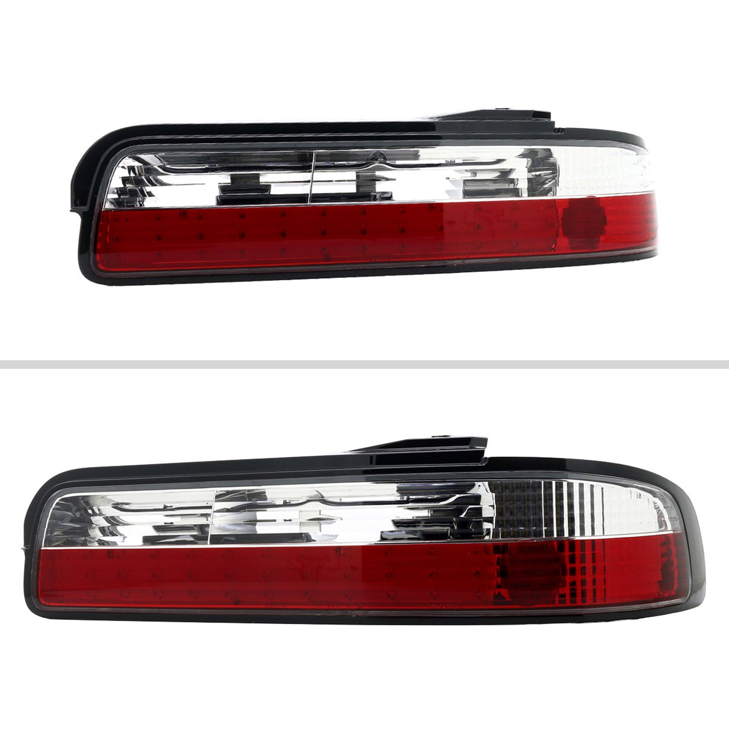 1989-1994 Nissan 240SX S13 Coupe LED Tail Lights Chrome Housing/Clear Lens