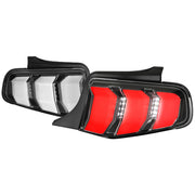 2010-2012 Ford Mustang Sequential LED Tail Lights Matte Black/Clear Lens