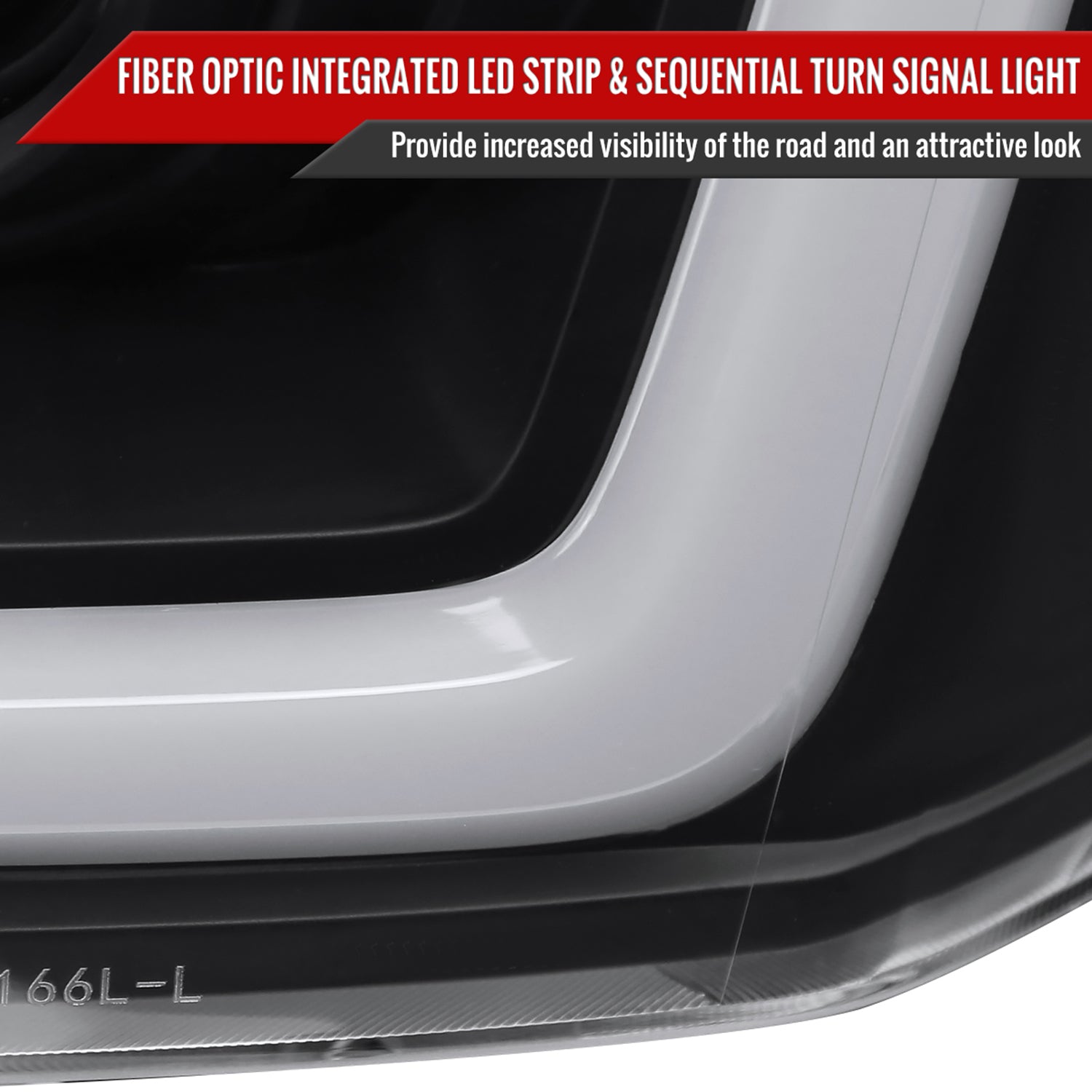 2004-2015 Nissan Titan / 04-2007 Armada LED C-Bar Headlights Signal Black