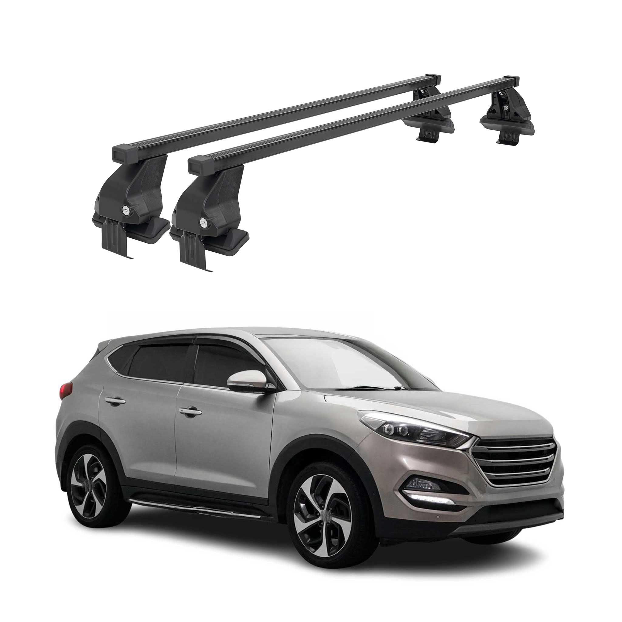 2016-2021 Hyundai Tucson Roof Rack Cross Bars Black