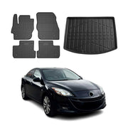 2010-2013 Mazda 3 Hatchback Floor Mats & Cargo Liner Full Set All Weather Black