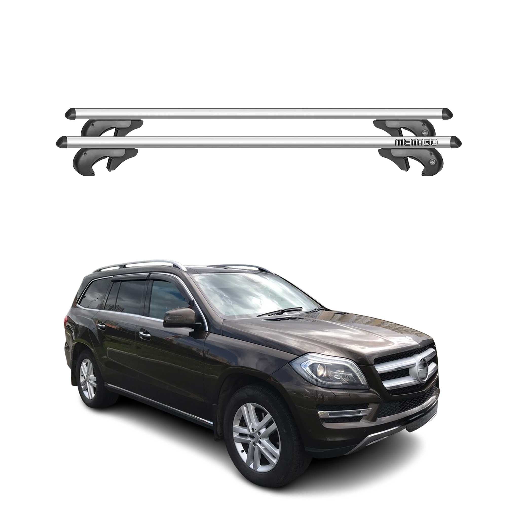 2012-2015 Mercedes ML Class W166 Roof Rack Cross Bars Silver