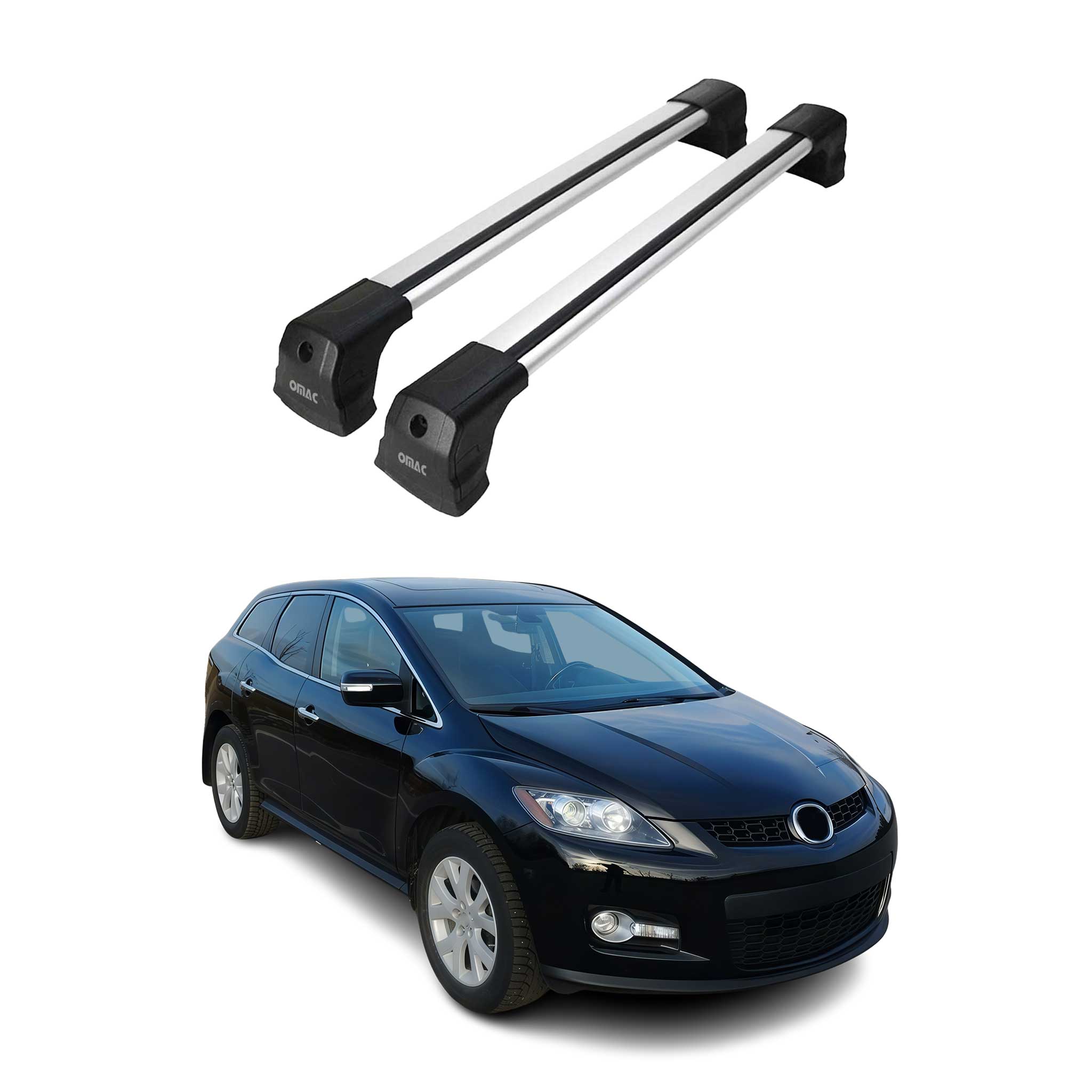 2007-2012 Mazda CX-7 Roof Rack Cross Bars Silver