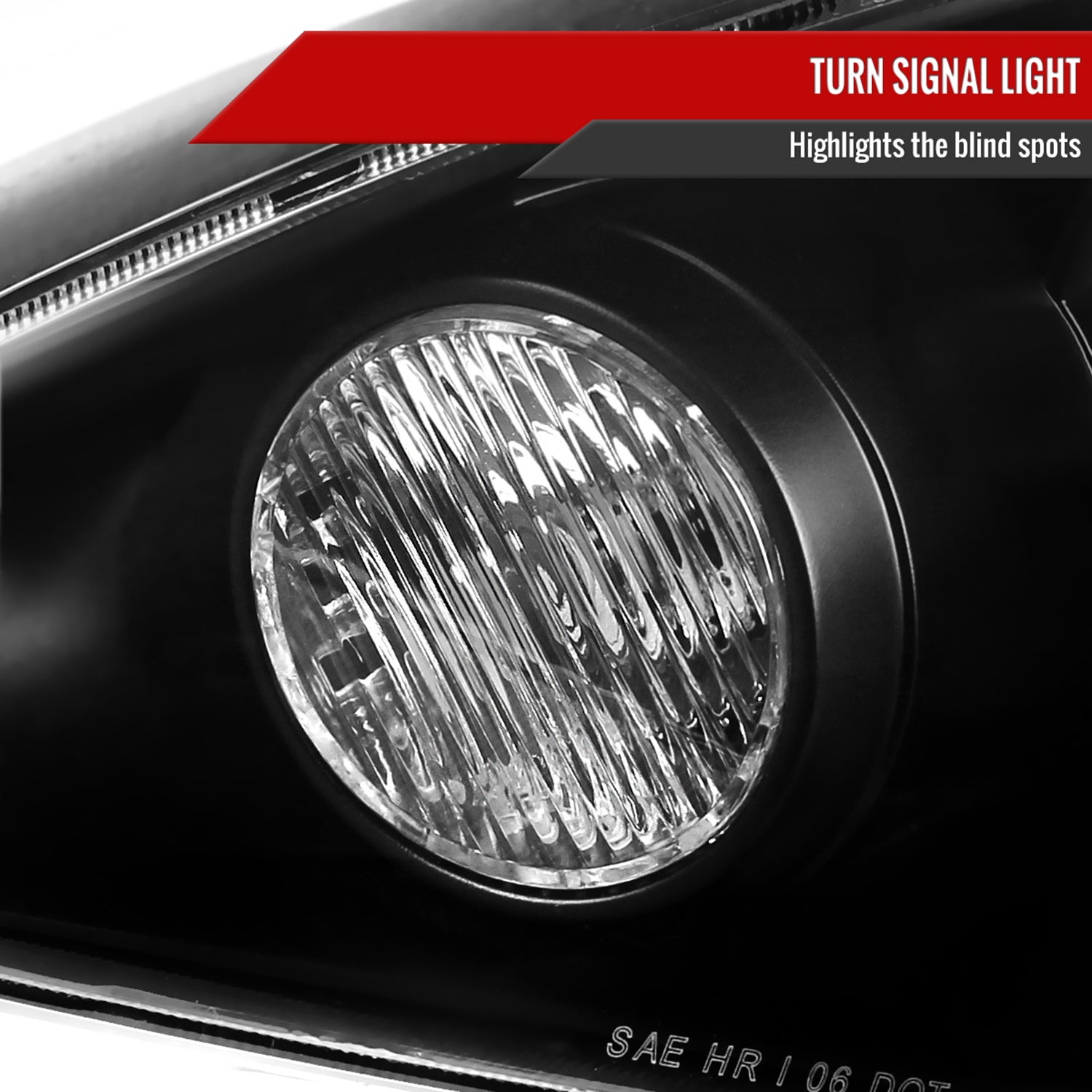 2005-2006 Toyota Camry Factory Crystal Headlights Amber Reflector Matt Black