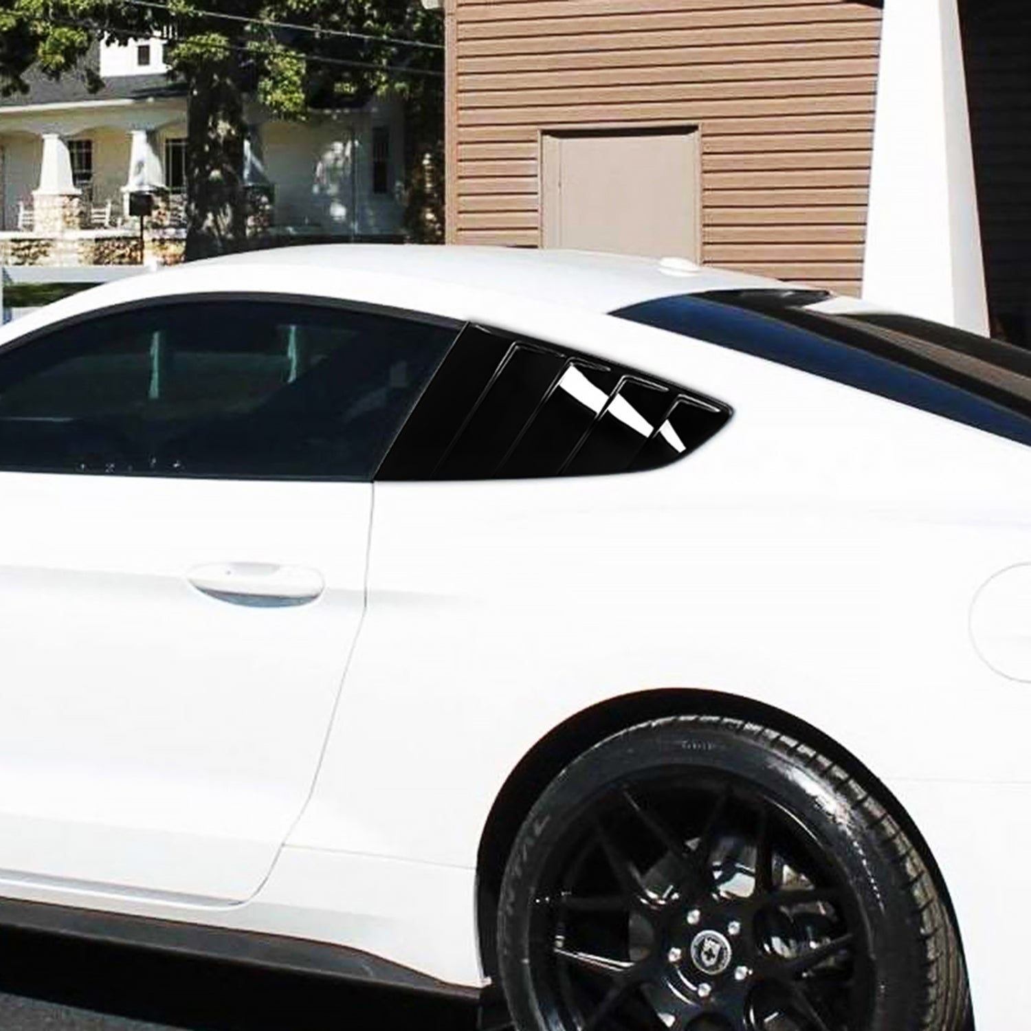 2015-2018 Ford Mustang Glossy Black ABS Quarter Side Window Louvers Vent