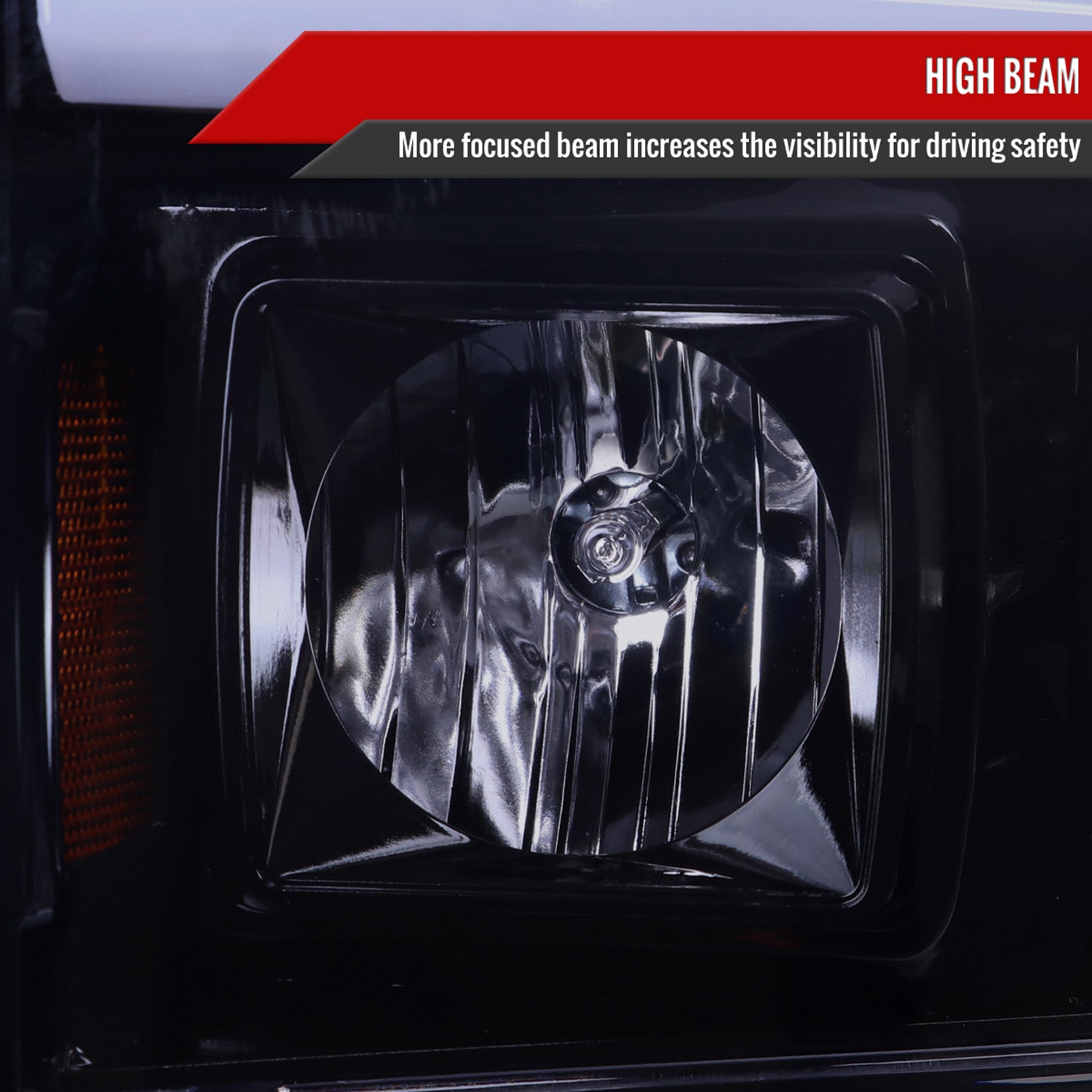 1999-2004 Ford F-250/350/450/550 / Excursion LED Bar Headlights Black/ Smoke