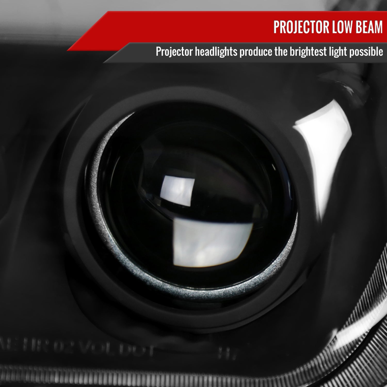 1997-2004 Chevy Corvette C5 H7 Projector Headlights Matte Black/Clear Lens