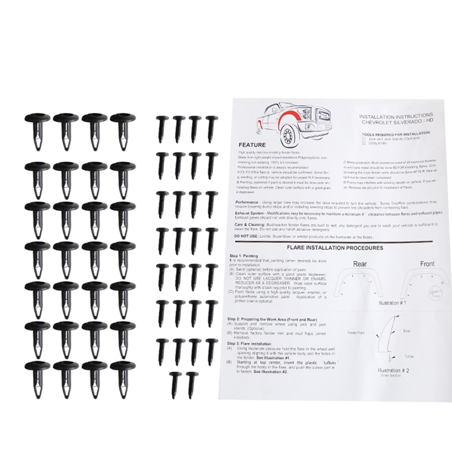 1999-2007 Chevy Silverado/ 1999-2006 GMC Sierra Factory OE Style Fender Flares