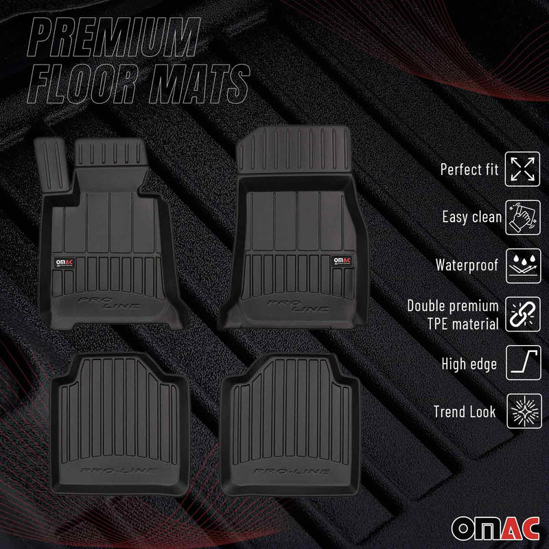 2014-2019 BMW 3 Series GT F34 Premium Floor Mats Liners Full Set All Weather Heavy Duty Black