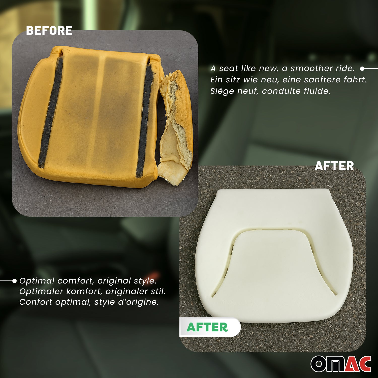 2010-2013 Ford Transit Connect Seat Cushion Foam Pad Driver Bottom 1Pc